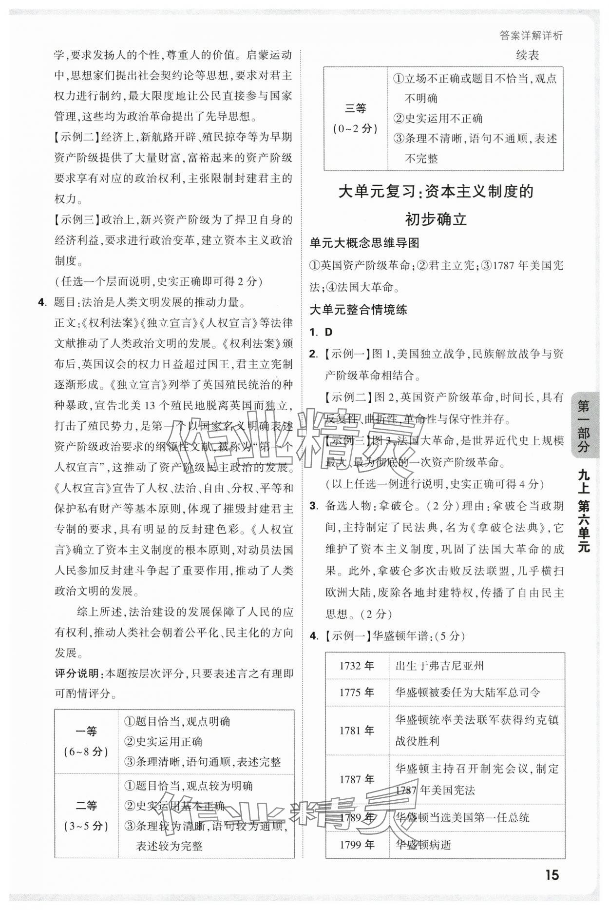 2025年情境題與中考新考法九年級歷史全一冊人教版廣東專版 參考答案第15頁