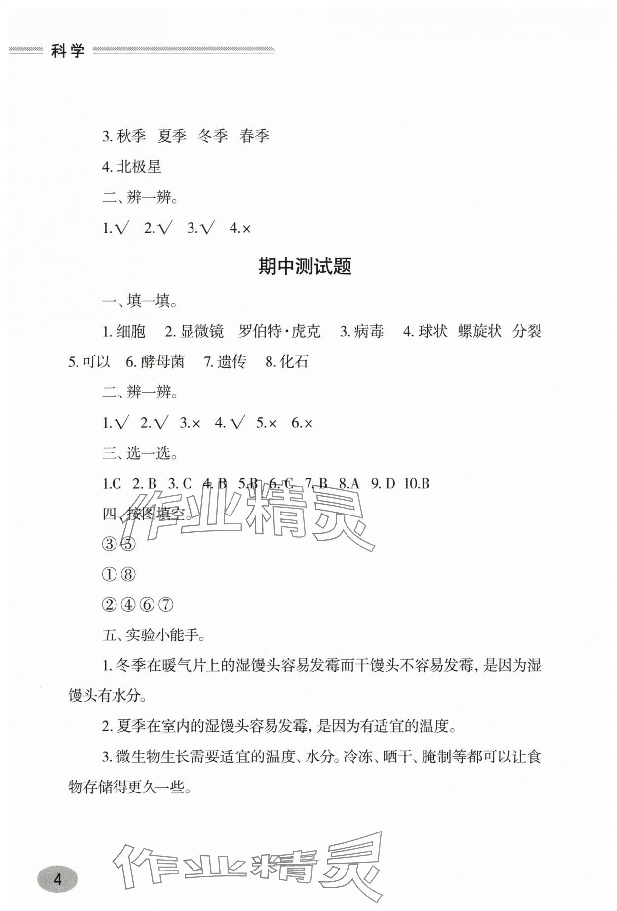 2025年新课堂学习与探究六年级科学上册青岛版&nbsp;第4页