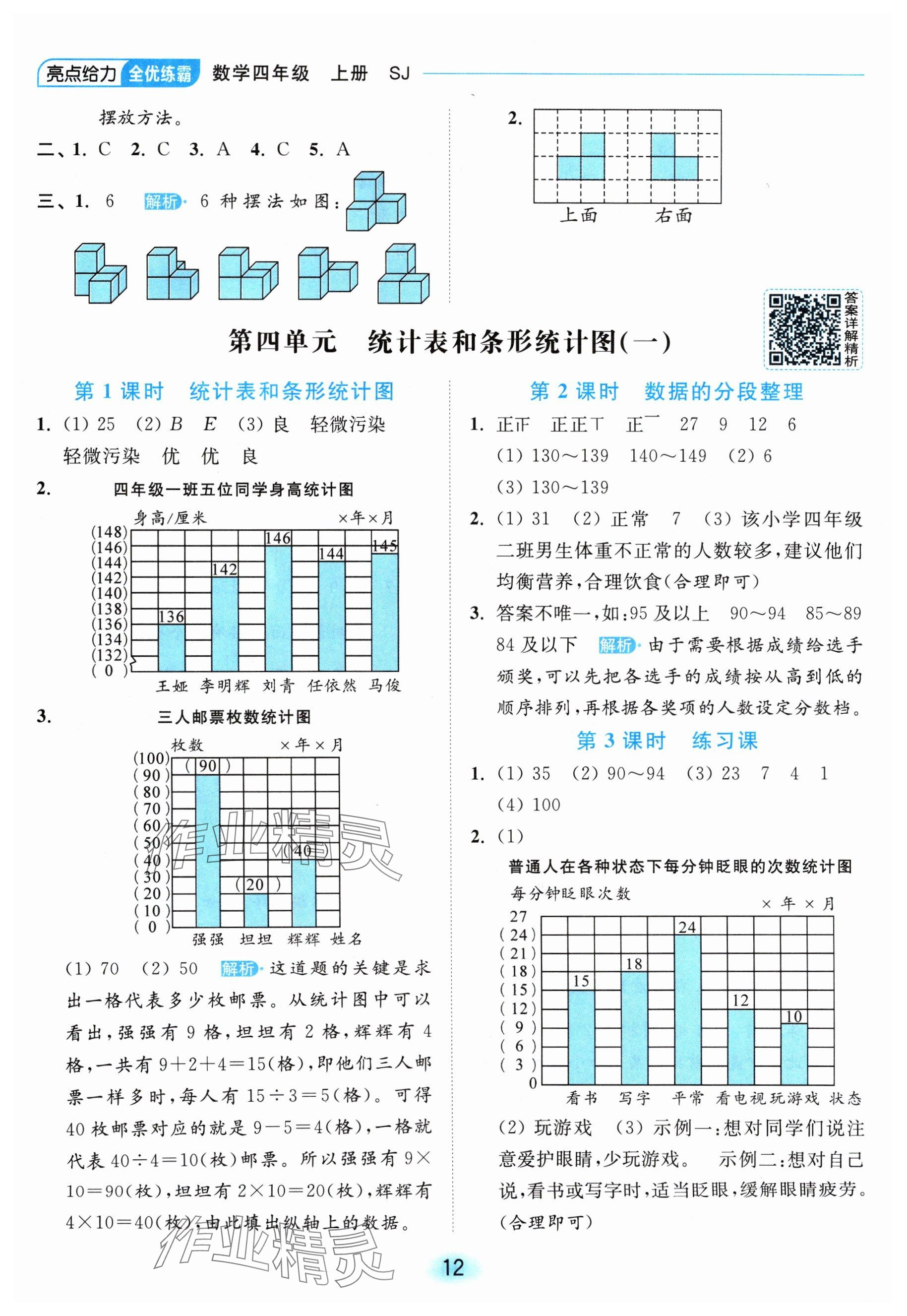 2024年亮點(diǎn)給力全優(yōu)練霸四年級(jí)數(shù)學(xué)上冊(cè)蘇教版 參考答案第12頁