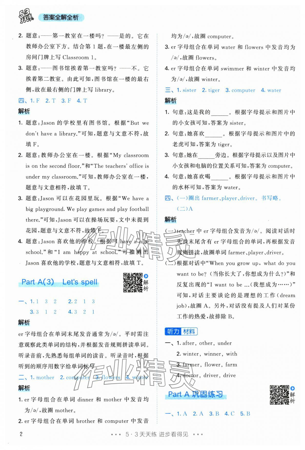 2025年53天天練四年級英語下冊人教版 第2頁