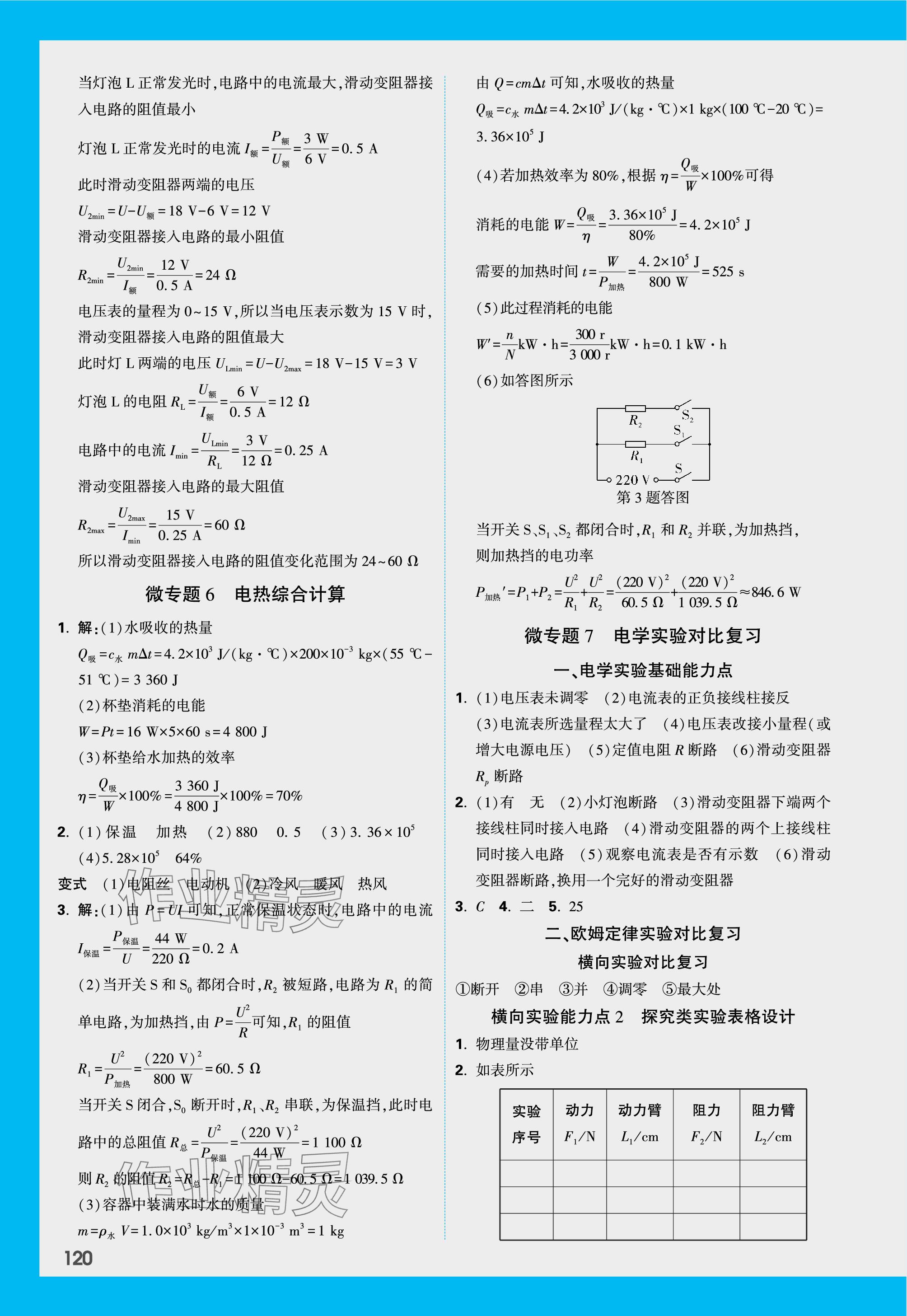 2024年萬唯中考試題研究物理江西專版 參考答案第10頁