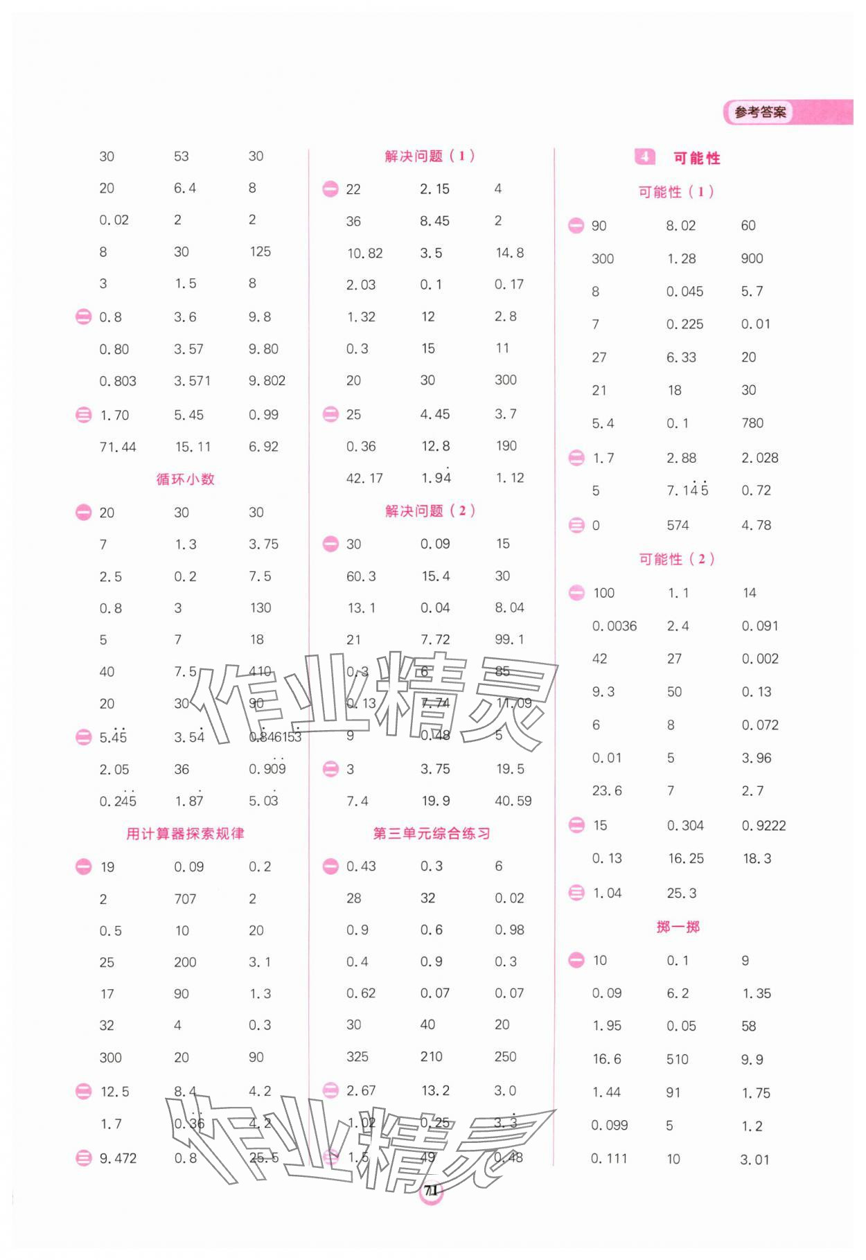 2024年計算全能五年級數(shù)學(xué)上冊人教版 第3頁