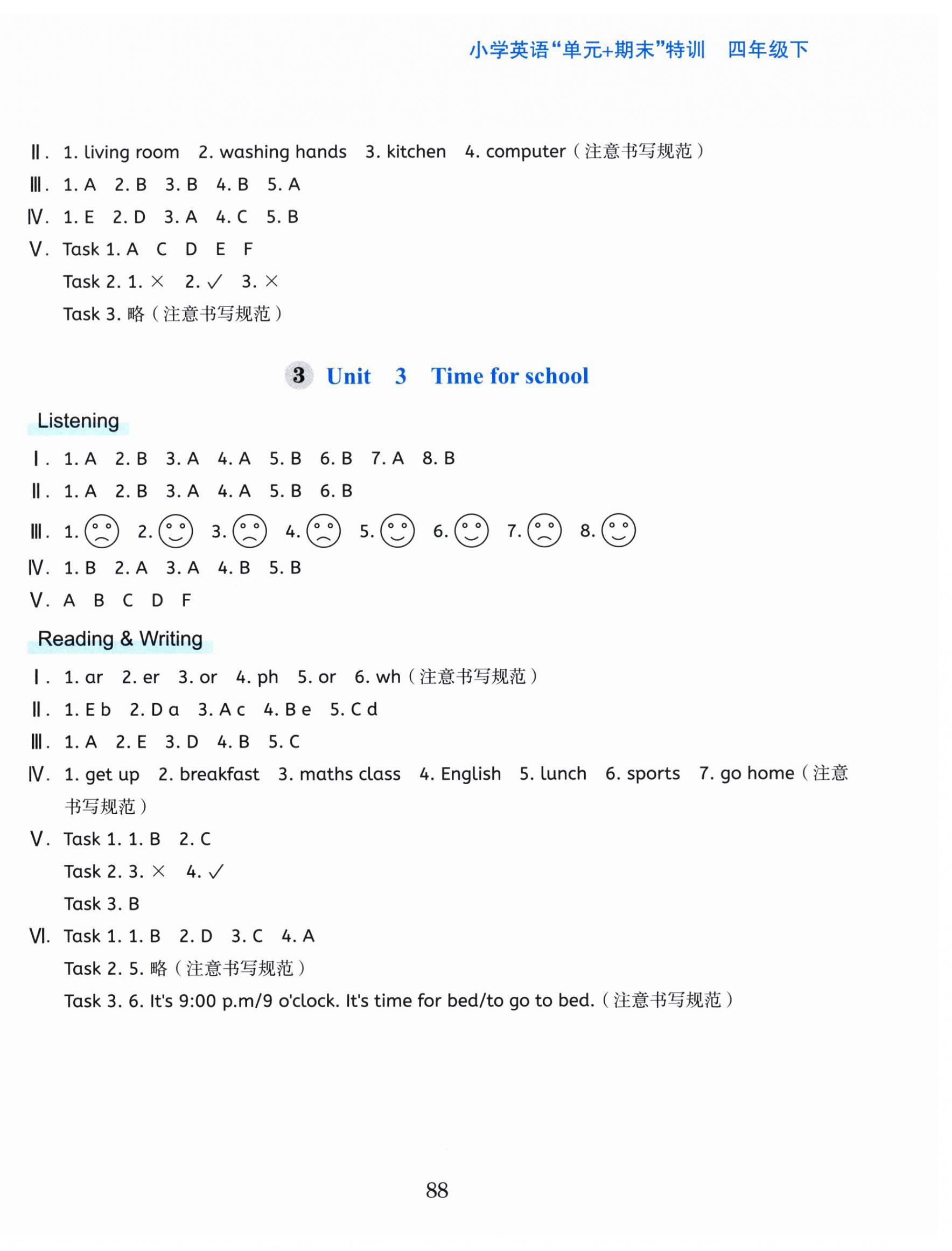 2026年单元加期末特训四年级英语下册人教版&nbsp;第16页