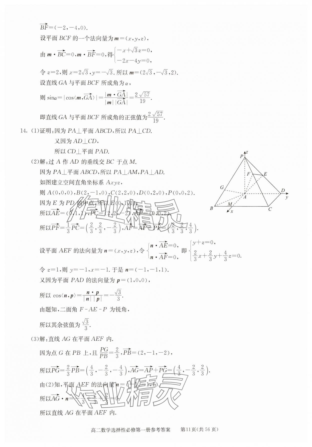 2025年學習探究診斷高中數(shù)學選擇性必修第一冊 參考答案第11頁
