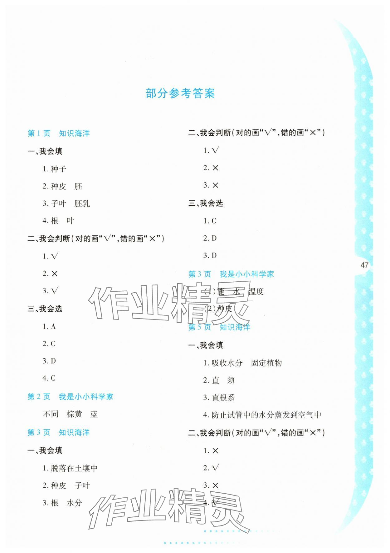 2025年暑假作业与生活陕西人民教育出版社四年级科学教科版 第1页