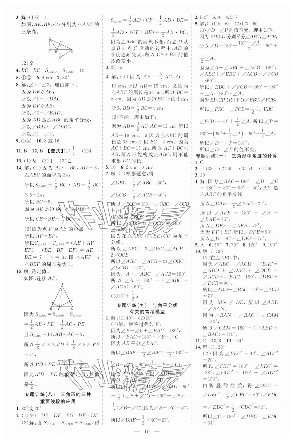 2025年暢行課堂七年級數學下冊北師大版 參考答案第10頁