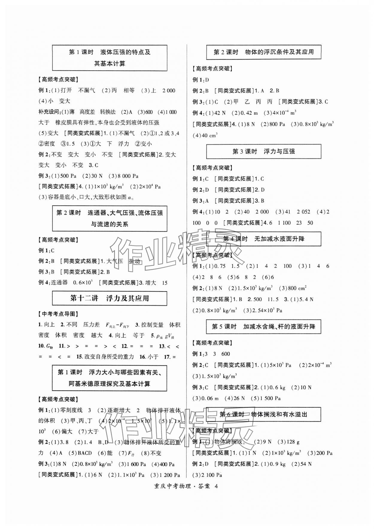 2025年高分突破中考总复习方案物理重庆专版 第4页