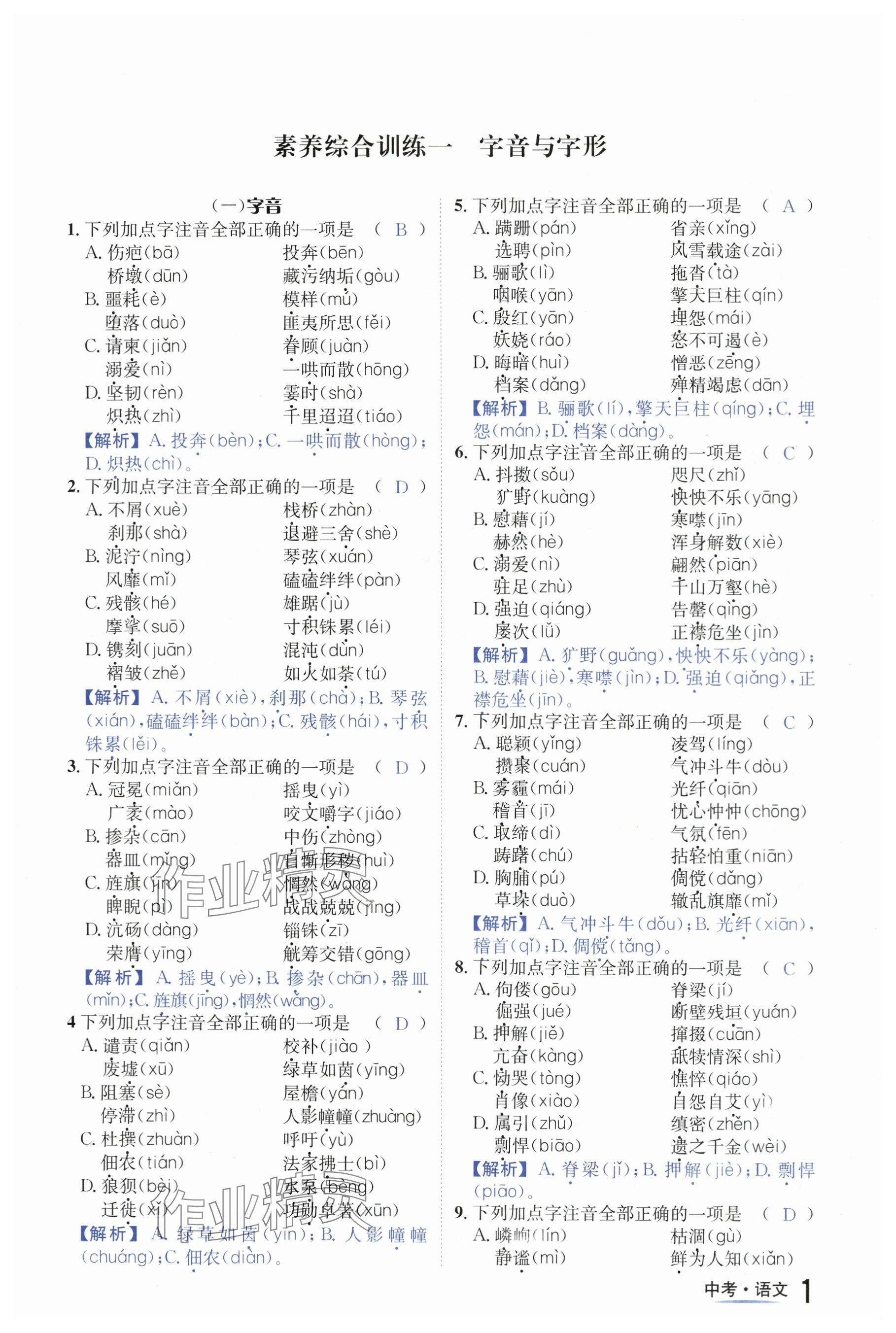 2024年國(guó)華圖書(shū)中考拐點(diǎn)語(yǔ)文南充專(zhuān)版 參考答案第1頁(yè)