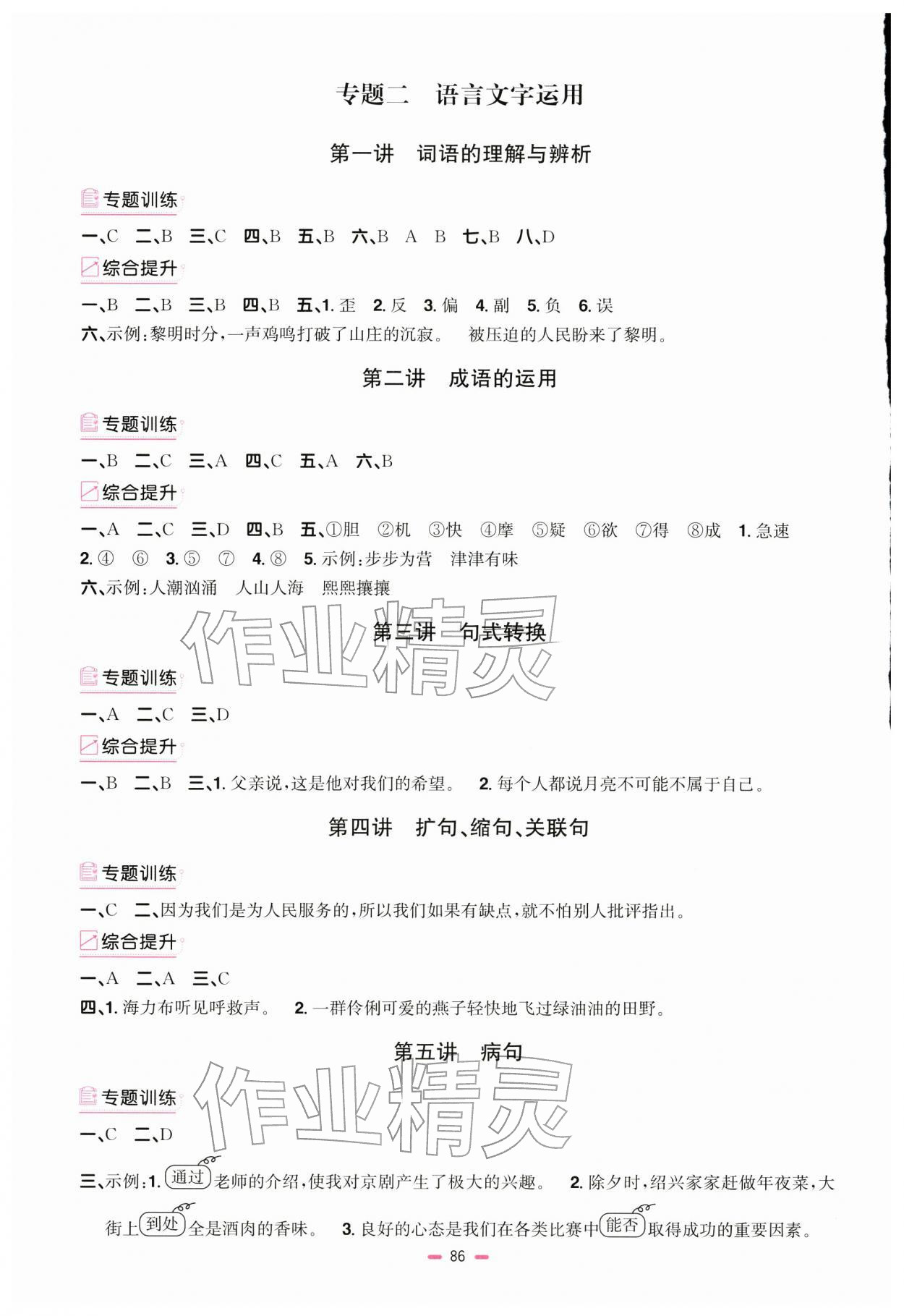 2026年阳光同学小学毕业升学系统总复习语文浙江专版&nbsp;第2页