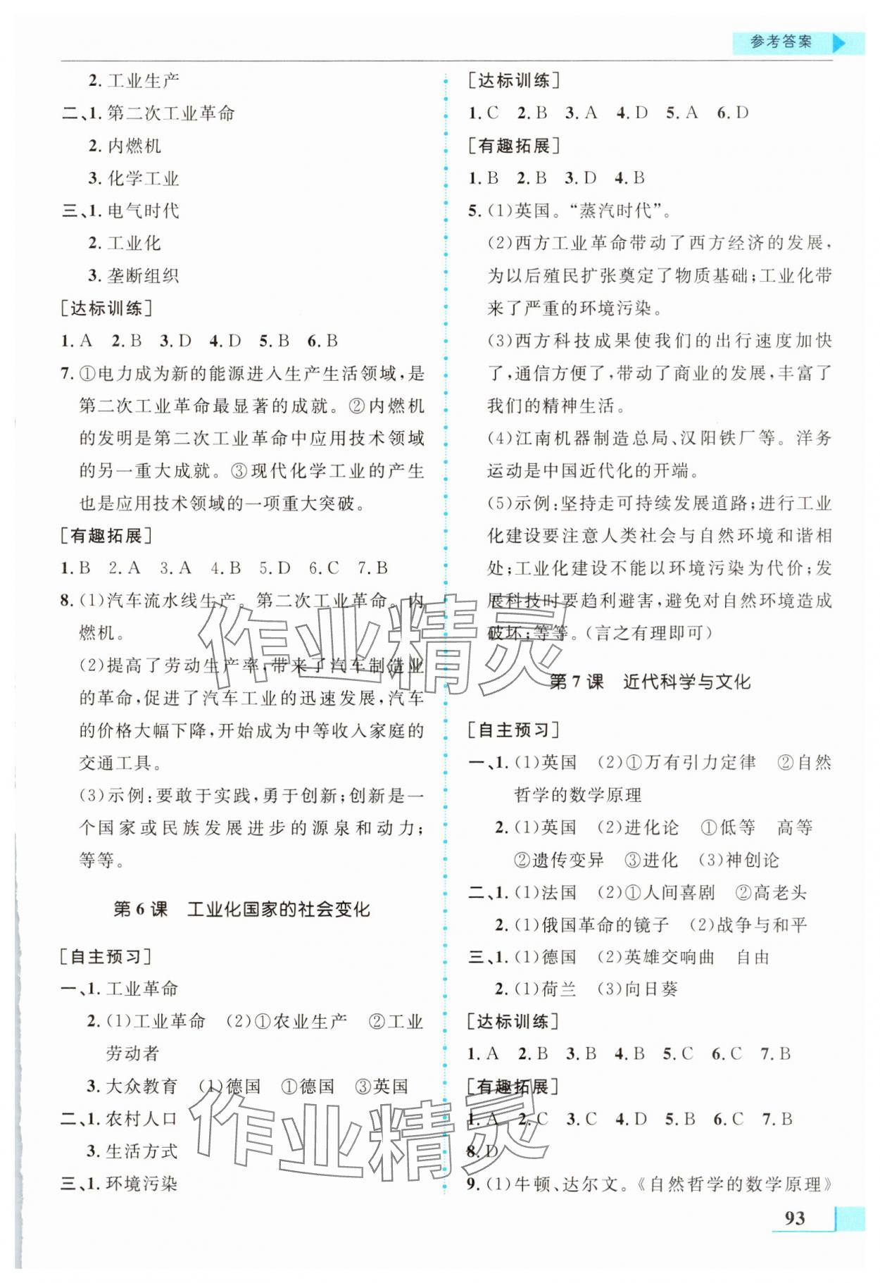 2025年名師點(diǎn)撥配套練習(xí)課時(shí)作業(yè)九年級(jí)歷史下冊(cè)人教版 第3頁(yè)