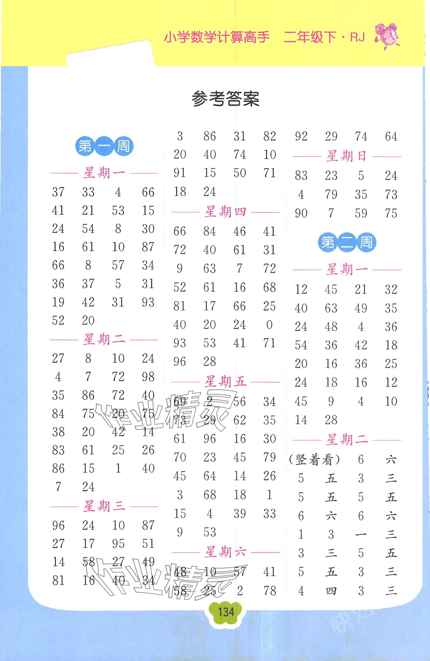 2024年超能學(xué)典小學(xué)數(shù)學(xué)計(jì)算高手二年級(jí)下冊(cè)人教版 第1頁(yè)