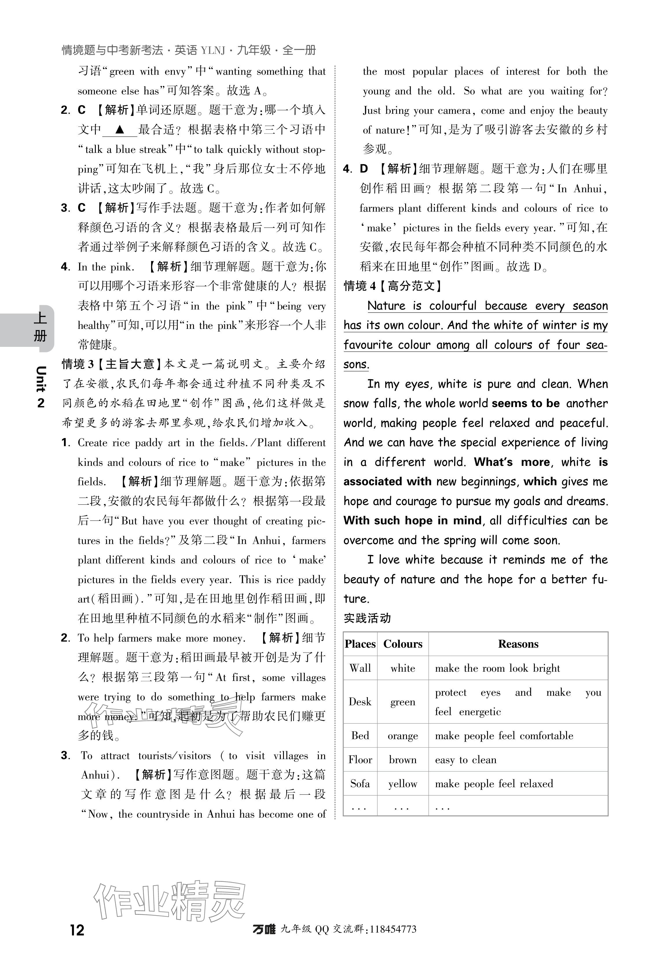 2024年萬(wàn)唯中考情境題九年級(jí)英語(yǔ)全一冊(cè)譯林版 參考答案第12頁(yè)