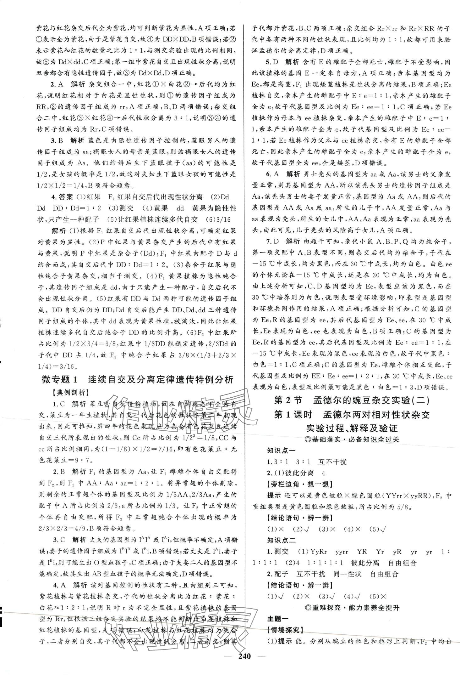 2024年高中同步學(xué)案優(yōu)化設(shè)計(jì)高中生物必修2人教版 第3頁