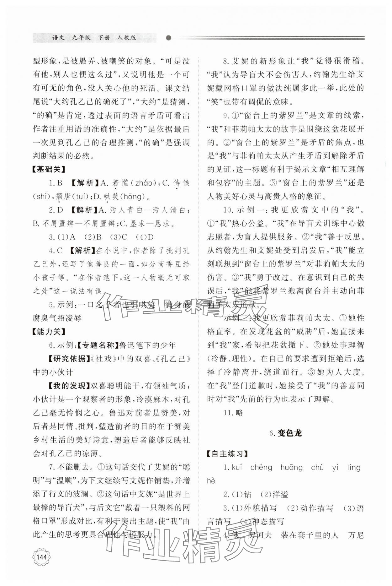 2025年初中同步練習冊明天出版社九年級語文下冊人教版 第6頁
