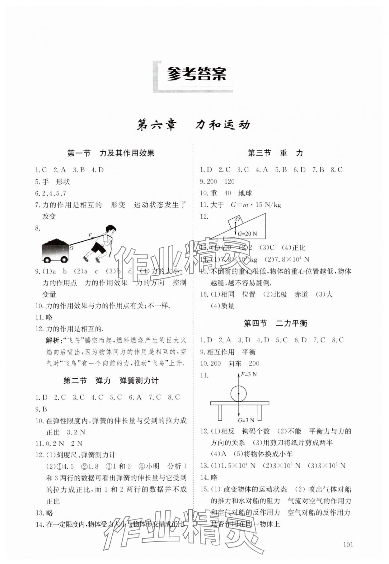 2024年同步練習(xí)冊明天出版社八年級物理下冊魯科版54制 第1頁