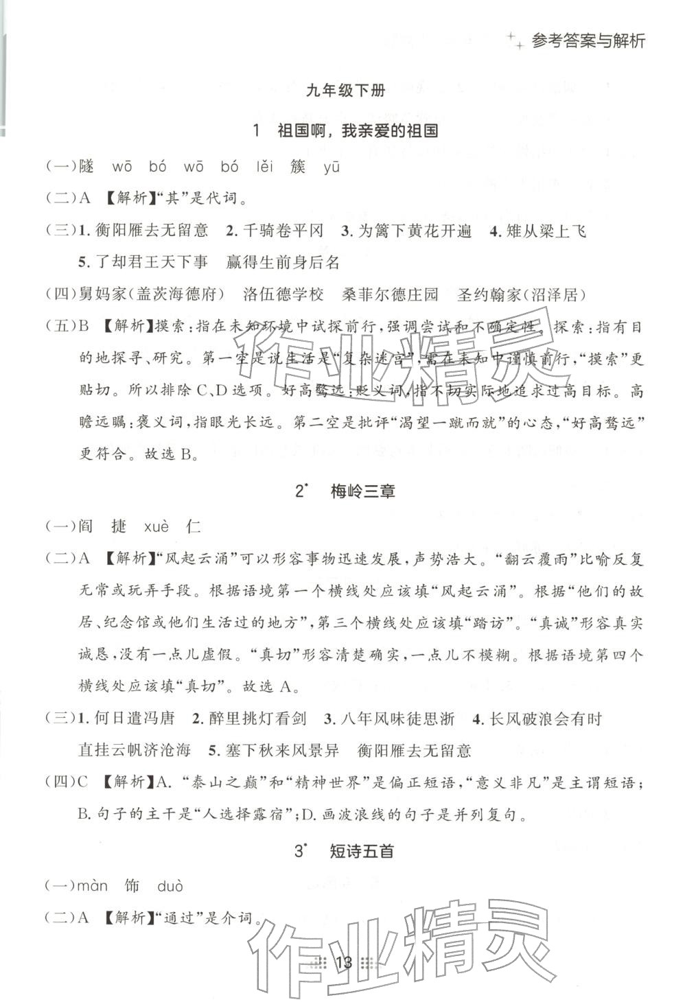 2025年点石成金金牌夺冠九年级语文全一册人教版辽宁专版&nbsp;第13页