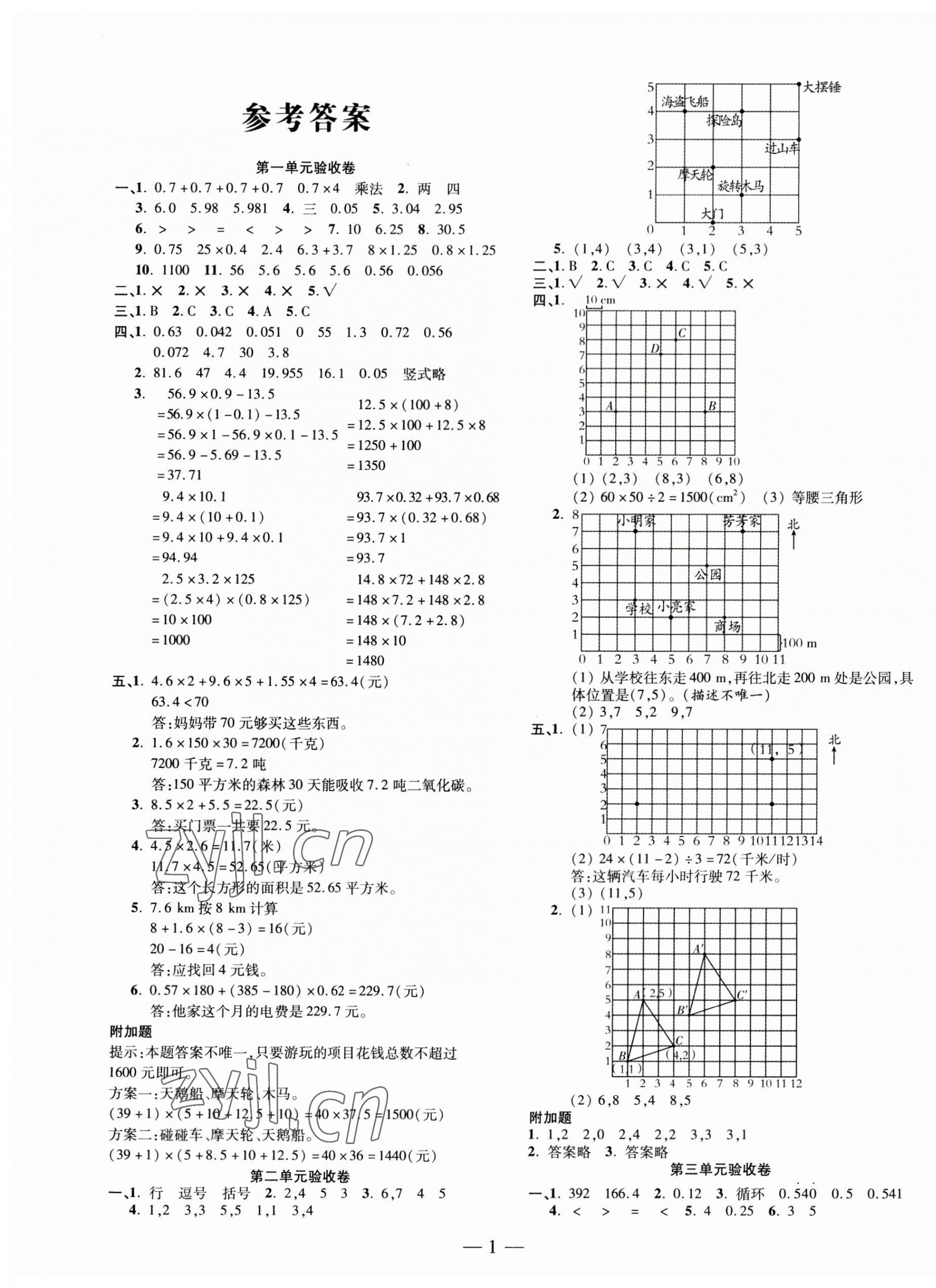 2023年本土卷五年級數(shù)學(xué)上冊人教版 第1頁