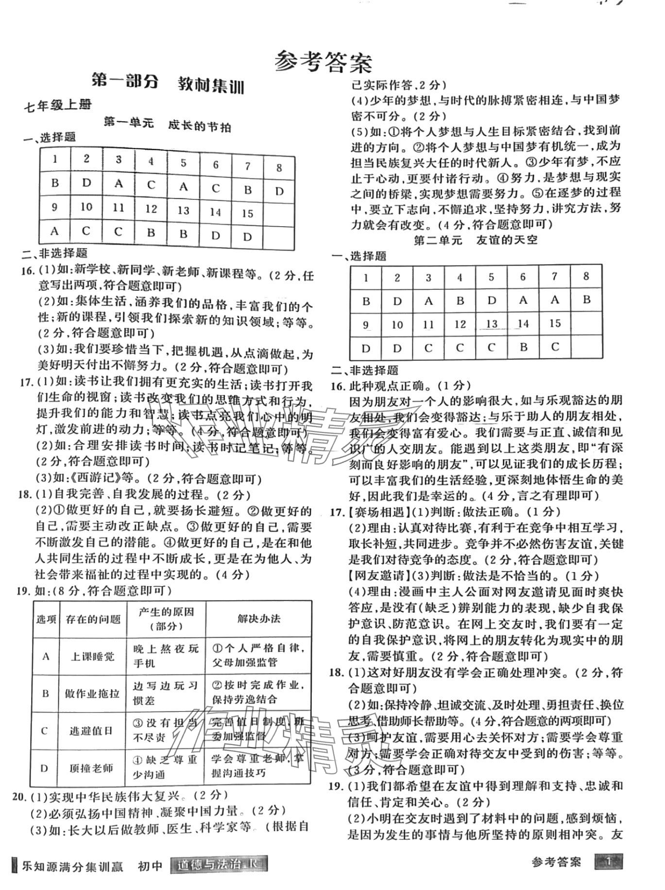 2024年樂知源滿分集訓贏道德與法治人教版 第1頁