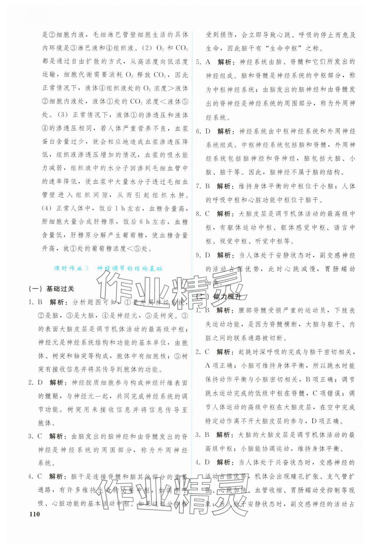 2024年優(yōu)化學(xué)案高中生物選擇性必修1人教版 參考答案第15頁