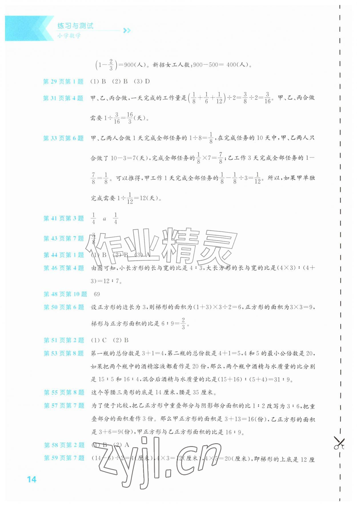 2026年练习与测试六年级数学上册苏教版湖南专版&nbsp;第2页
