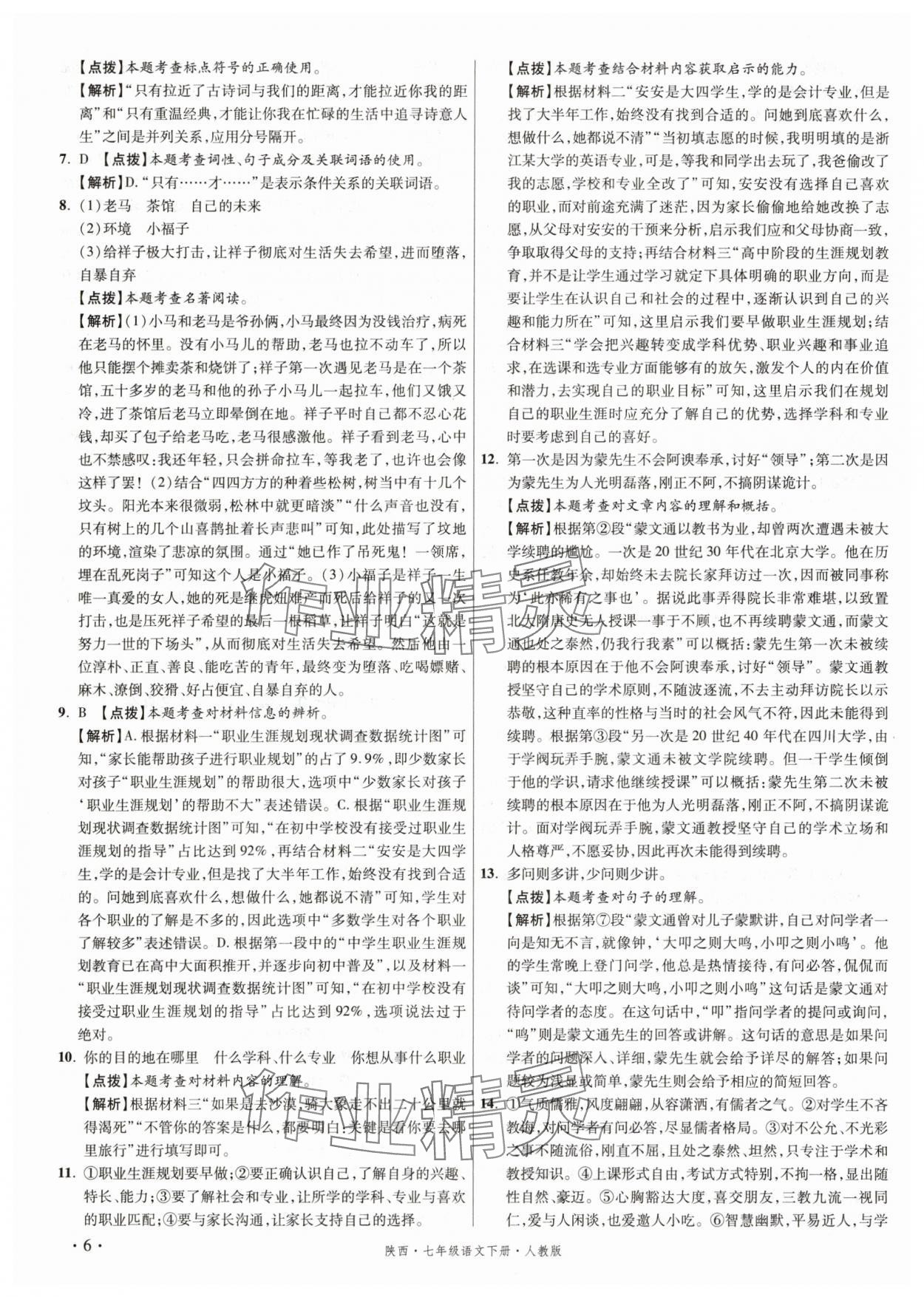 2025年初中畢業(yè)升學(xué)真題詳解七年級語文下冊人教版陜西專版 第6頁