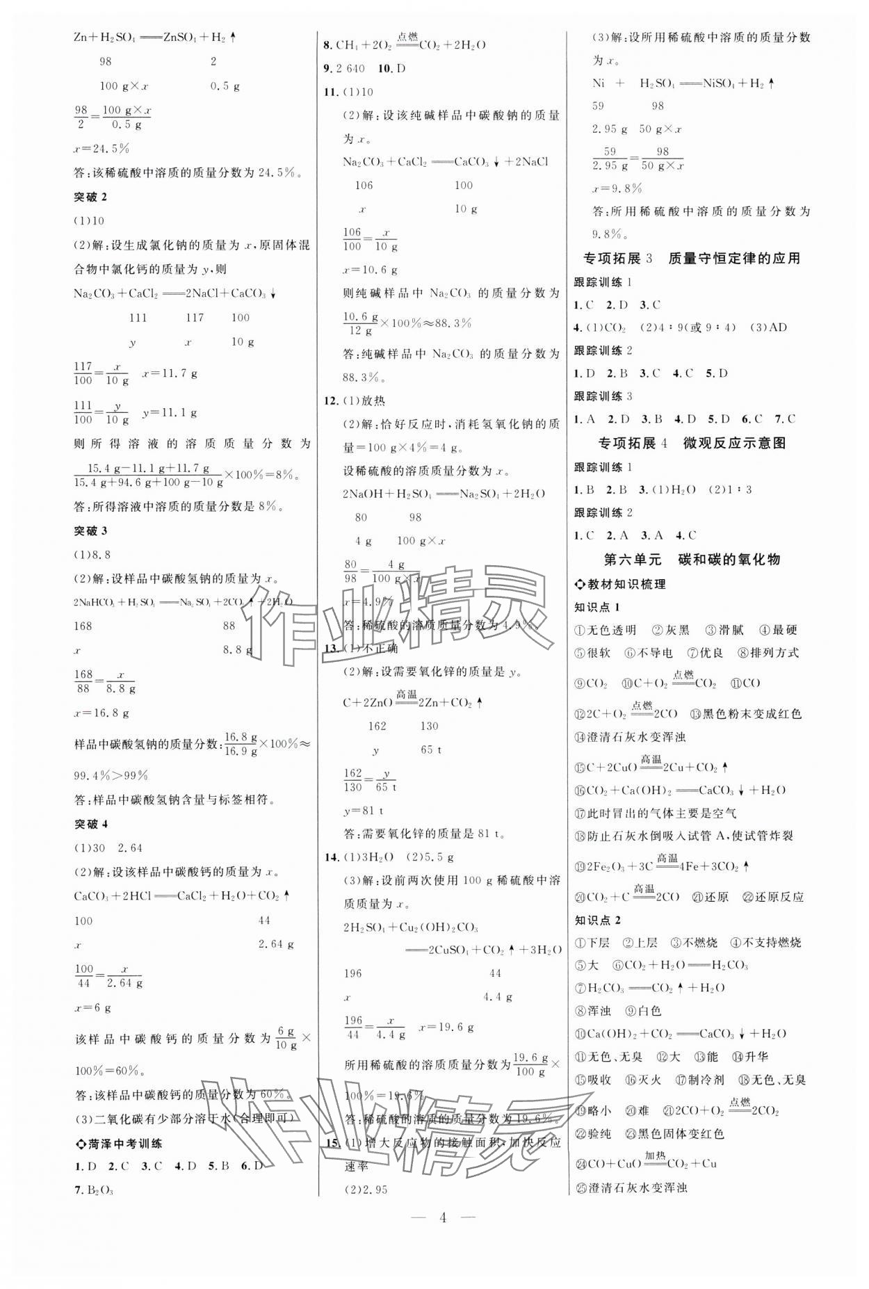 2025年全程導航初中總復習化學人教版菏澤專版 第4頁