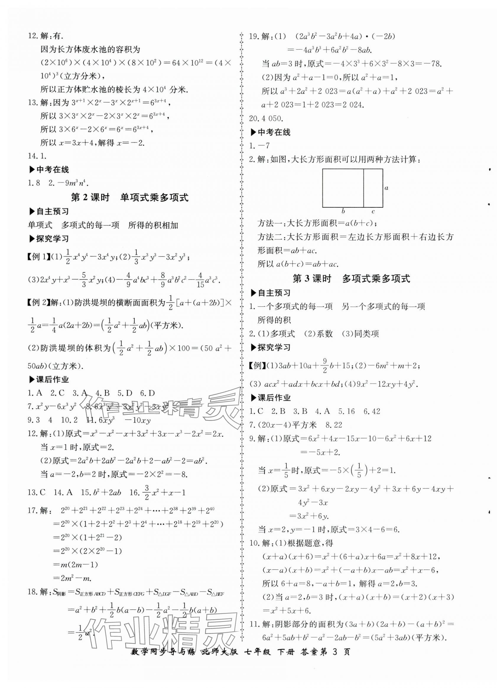 2024年新学案同步导与练七年级数学下册北师大版 第3页