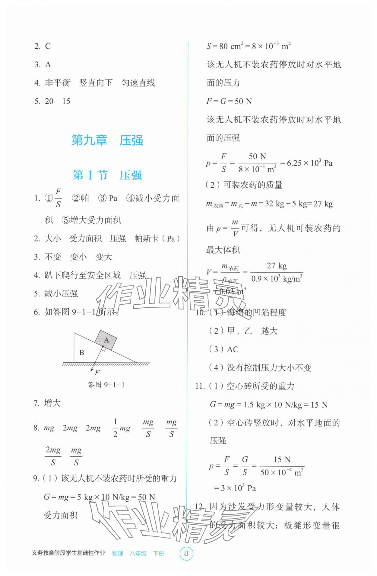 2025年學(xué)生基礎(chǔ)性作業(yè)八年級(jí)物理下冊(cè)人教版 第8頁(yè)