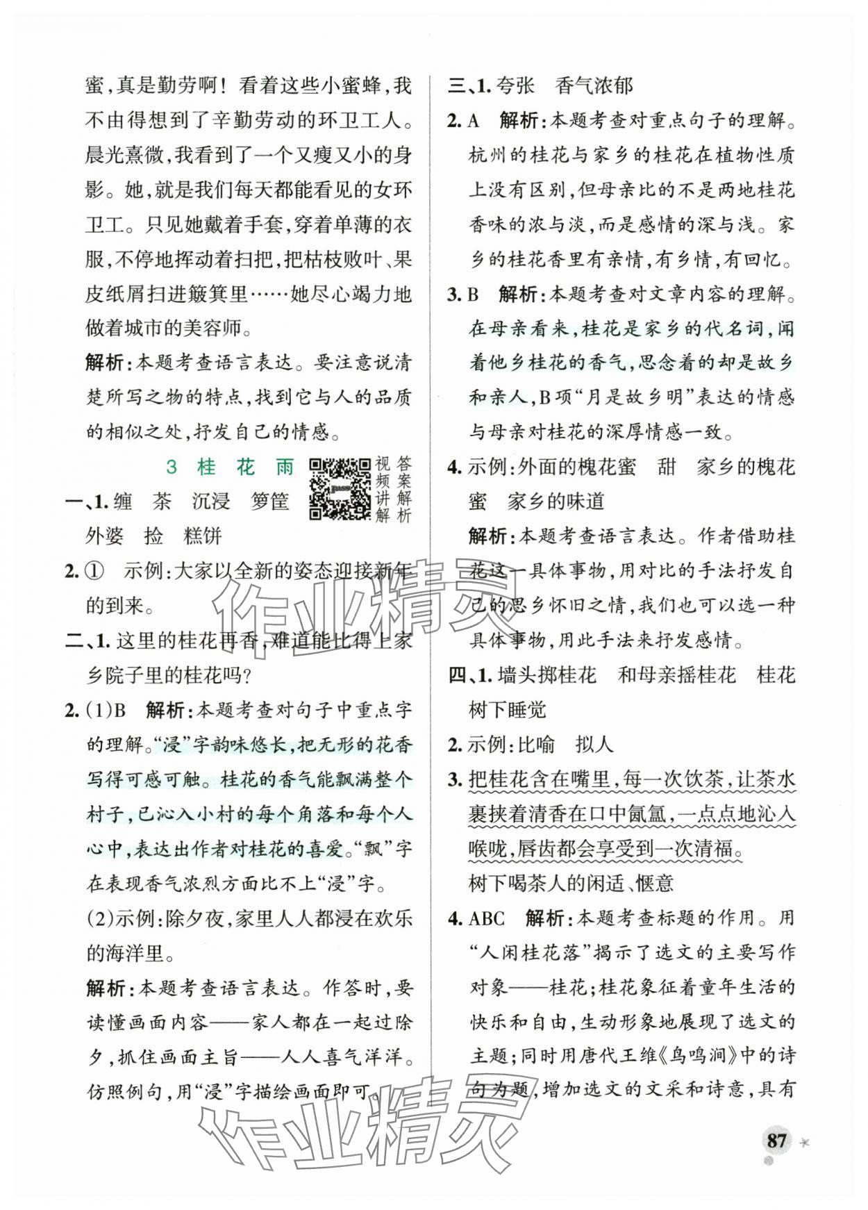 2025年小學(xué)學(xué)霸作業(yè)本五年級(jí)語文上冊(cè)統(tǒng)編版廣東專版 參考答案第3頁