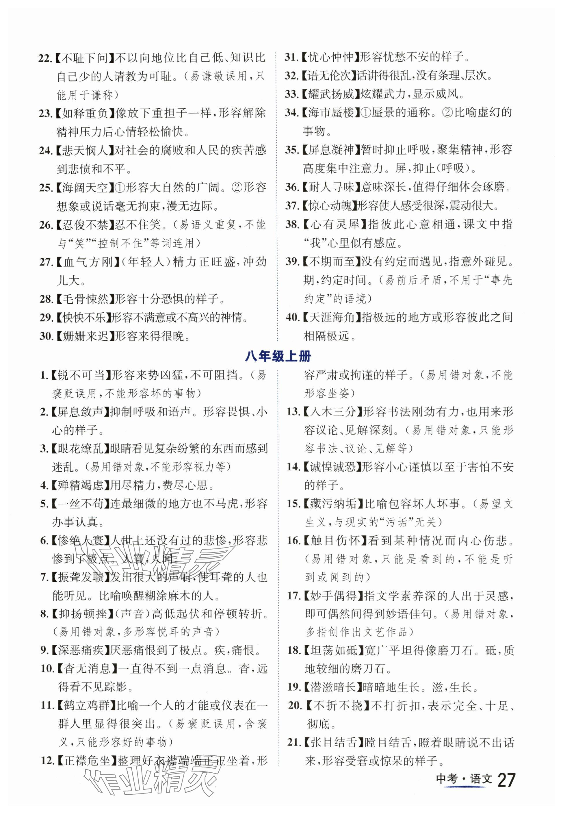 2024年国华图书中考拐点语文南充专版 参考答案第27页