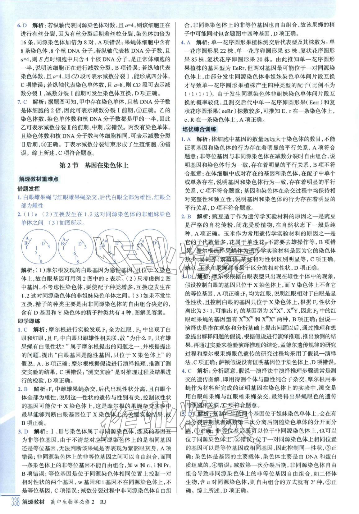 2025年解透教材高中生物必修第二册人教版&nbsp;第12页