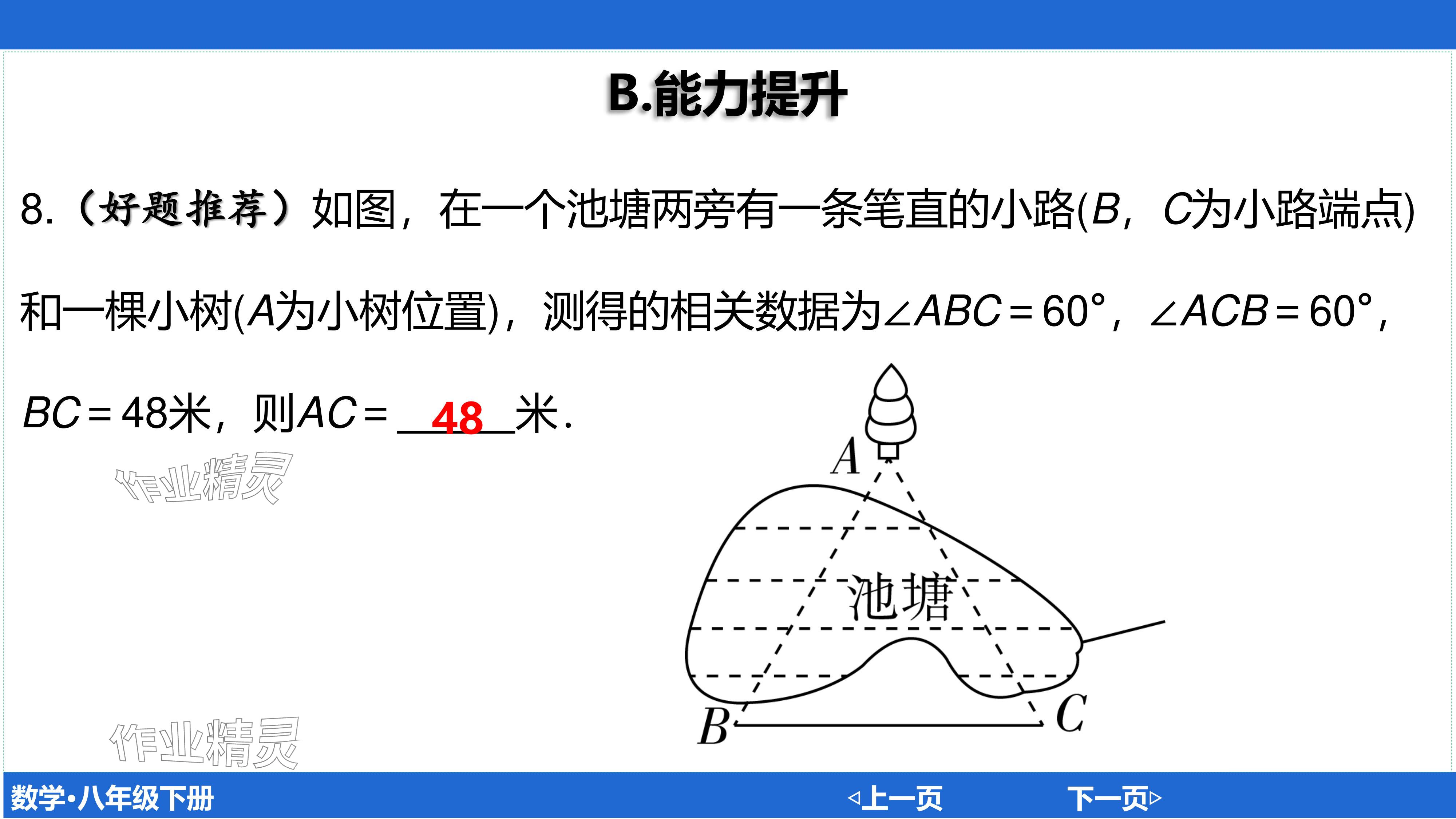 2024年廣東名師講練通八年級數學下冊北師大版深圳專版基礎版 參考答案第94頁