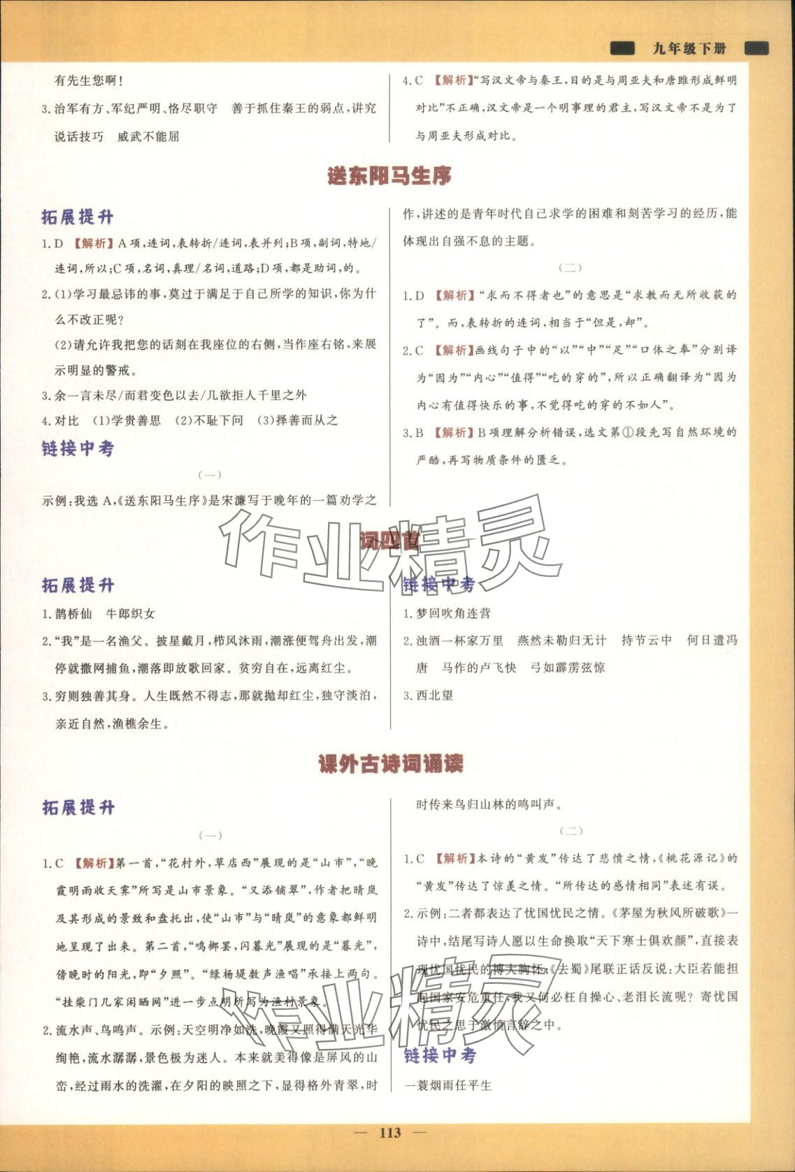 2025年初中文言文详解与训练九年级语文下册人教版 第2页