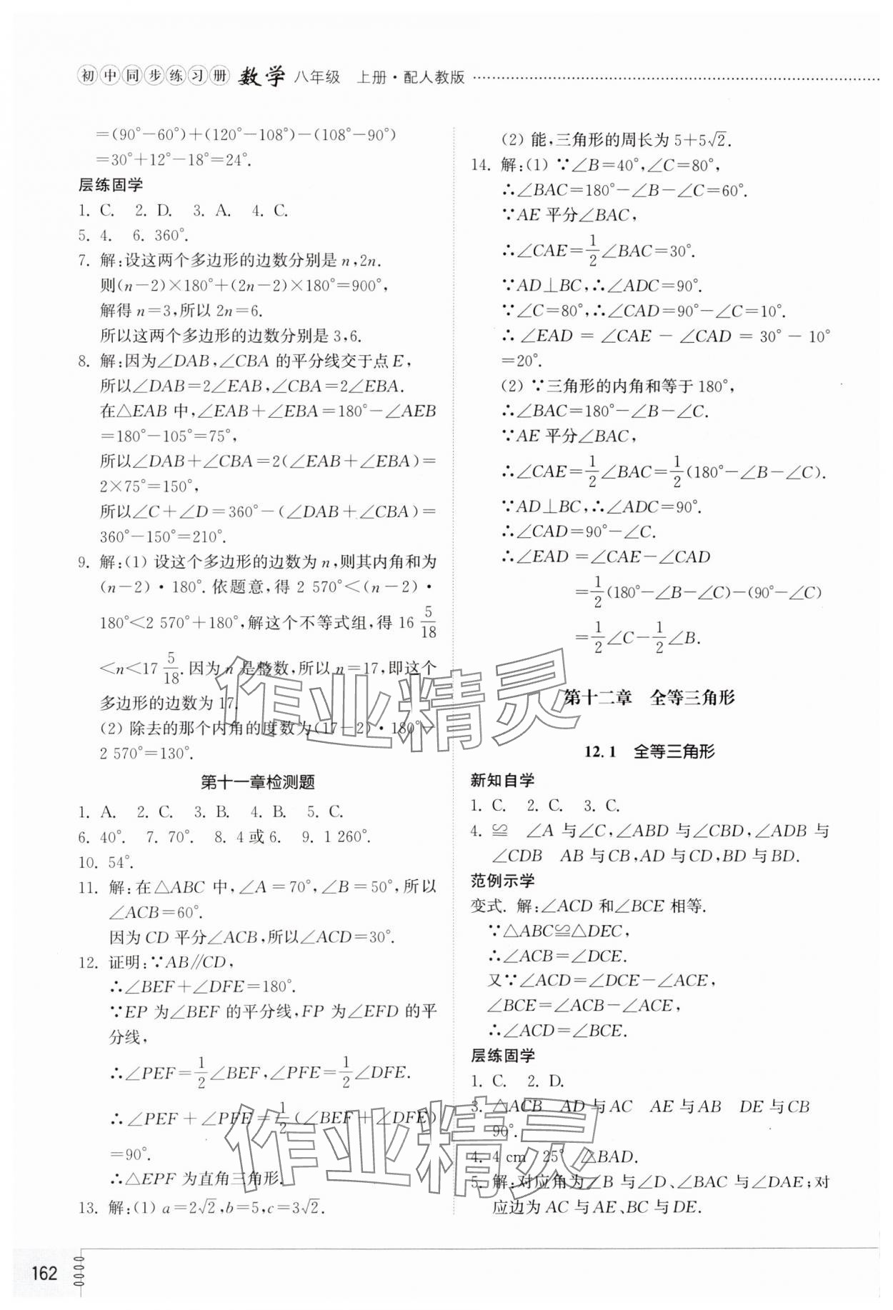 2024年同步练习册山东教育出版社八年级数学上册人教版 第4页