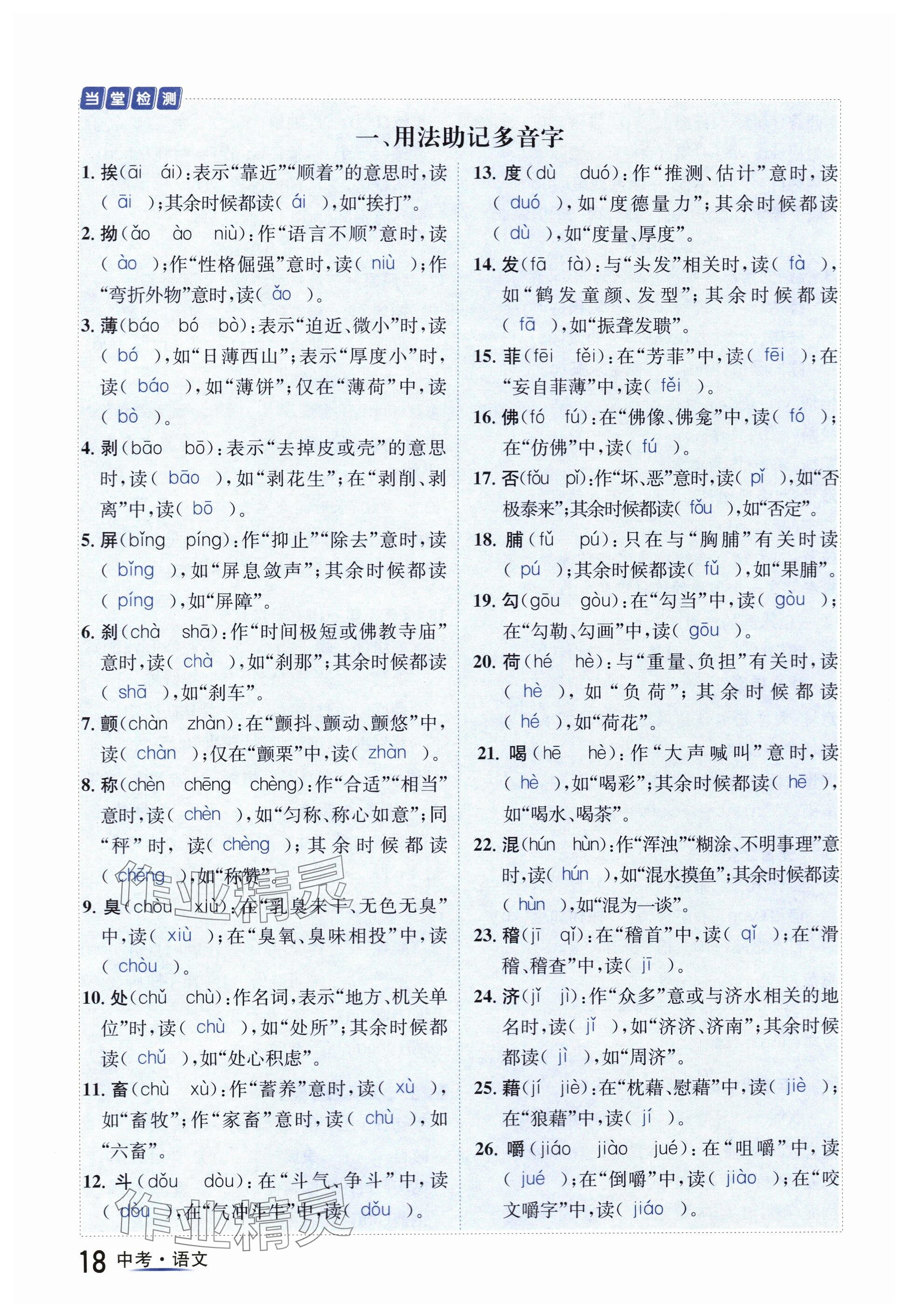 2024年国华图书中考拐点语文南充专版 参考答案第18页