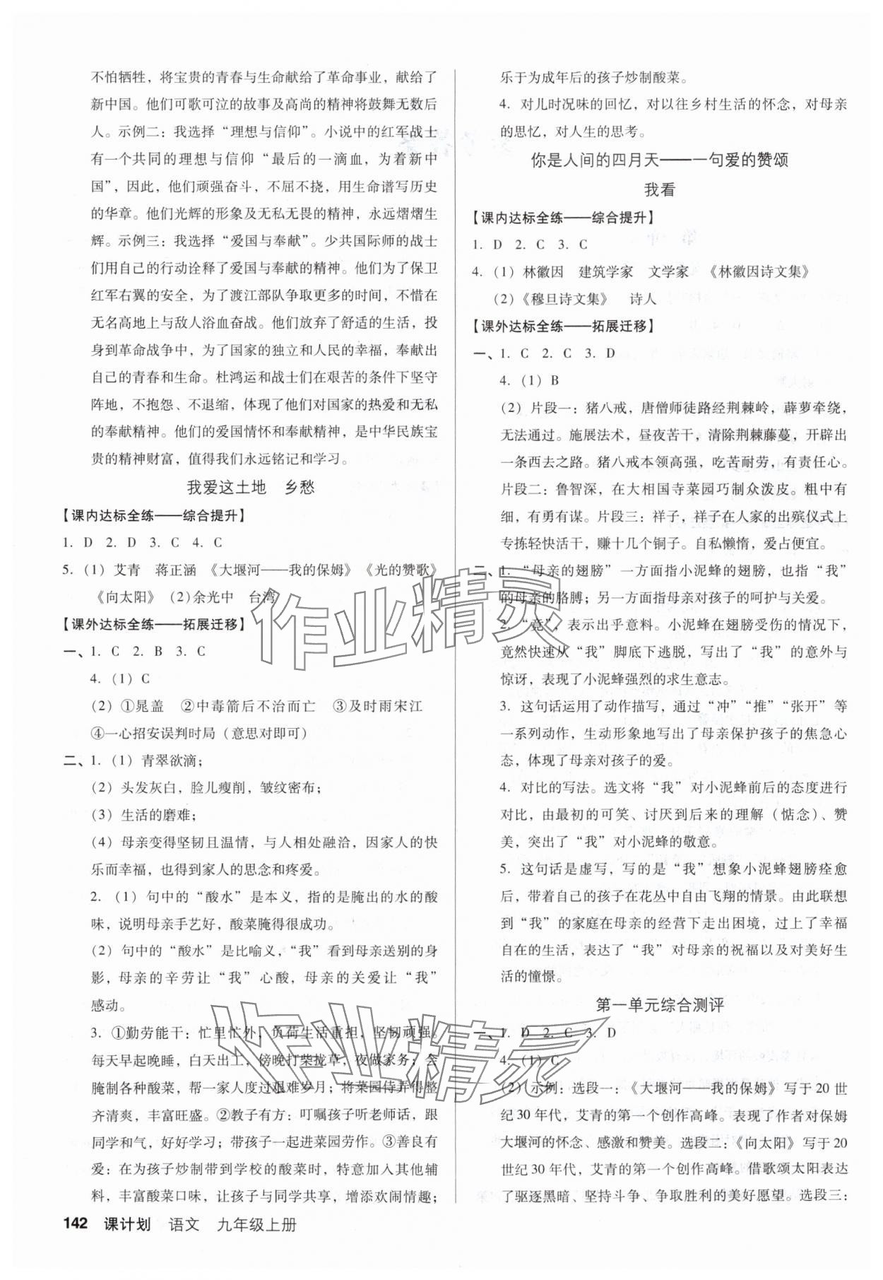 2025年全优点练课计划九年级语文上册人教版 第2页