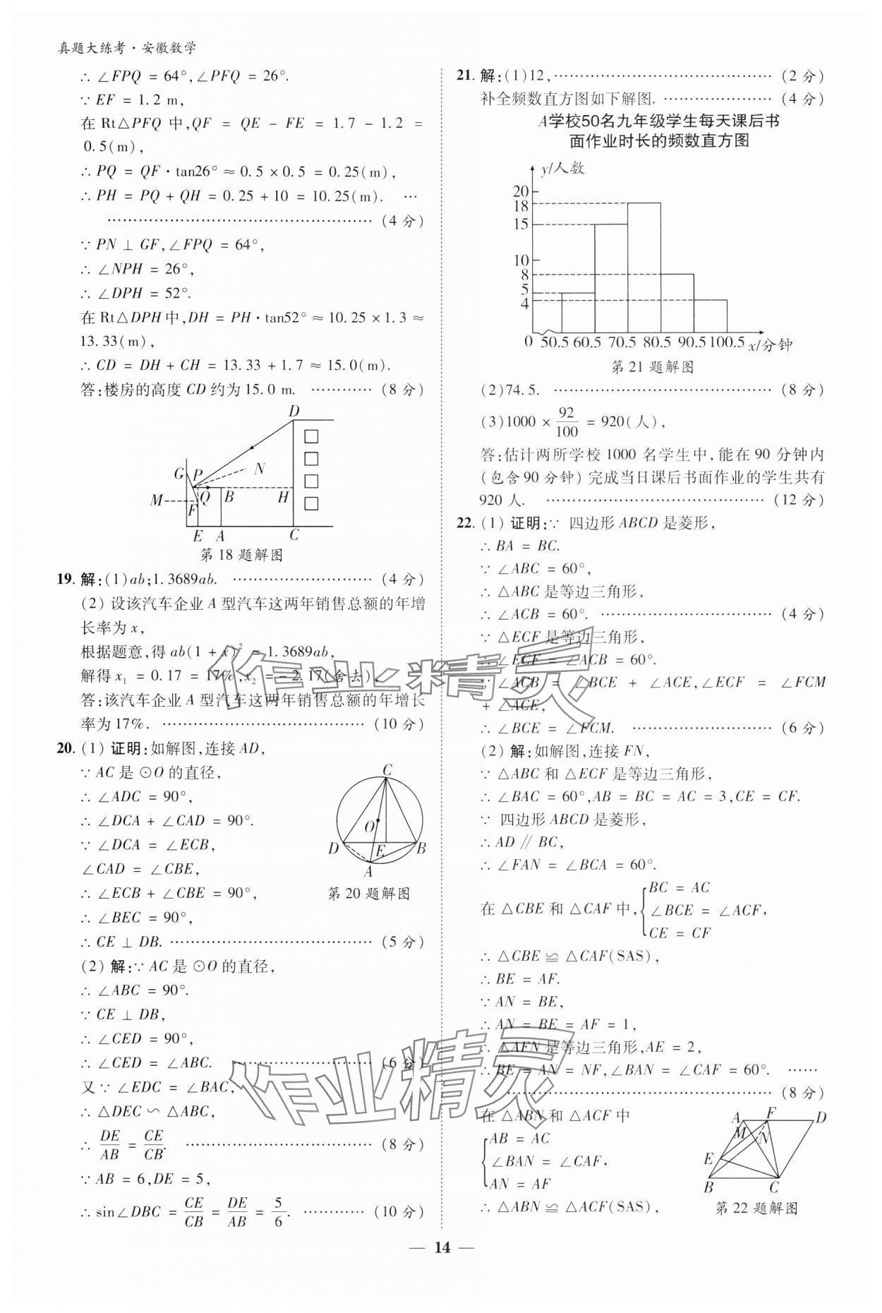 2024年中考真題大練考數(shù)學(xué)安徽專版 參考答案第13頁
