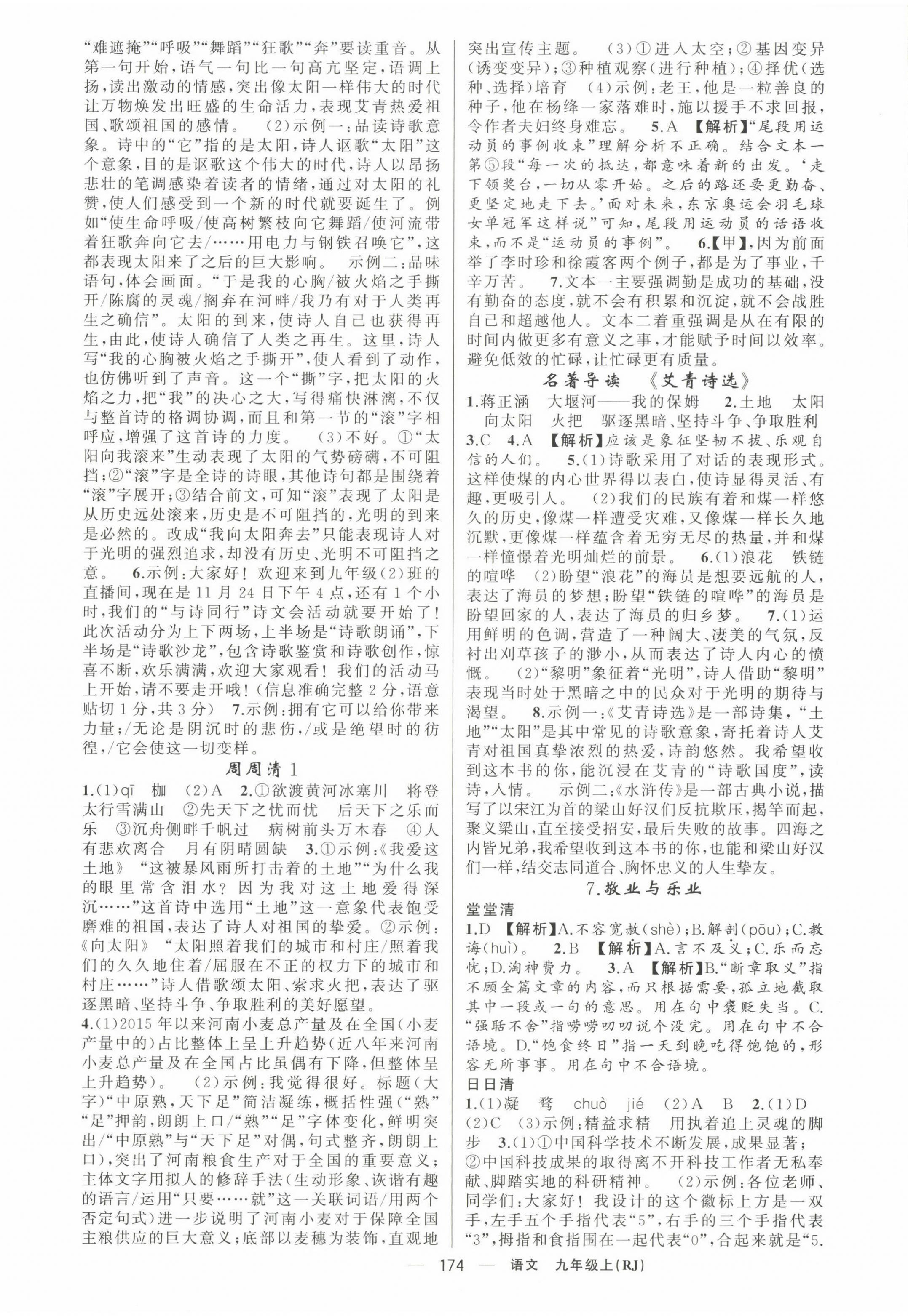 2023年四清導(dǎo)航九年級語文上冊人教版河南專版 第2頁