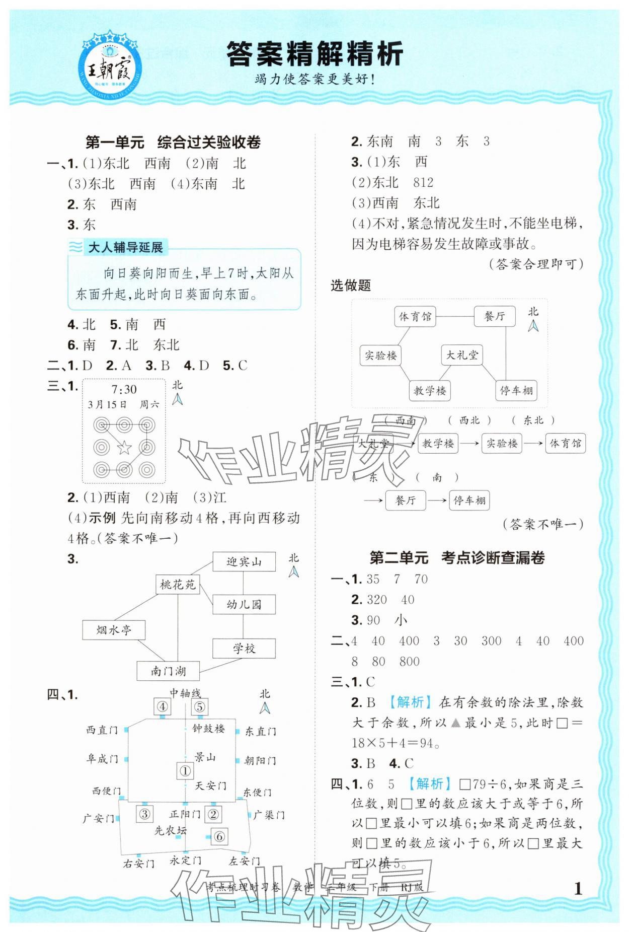 2025年王朝霞考點梳理時習(xí)卷三年級數(shù)學(xué)下冊人教版 第1頁