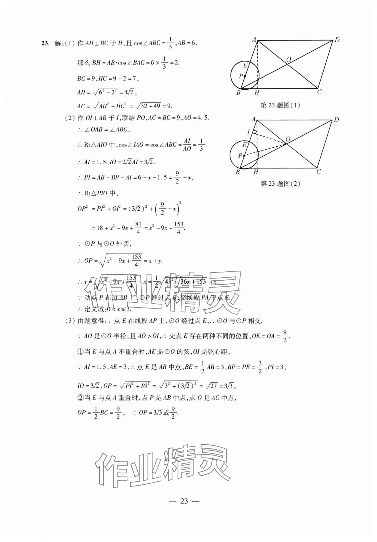 2025年初中測(cè)試與評(píng)估數(shù)學(xué) 參考答案第23頁