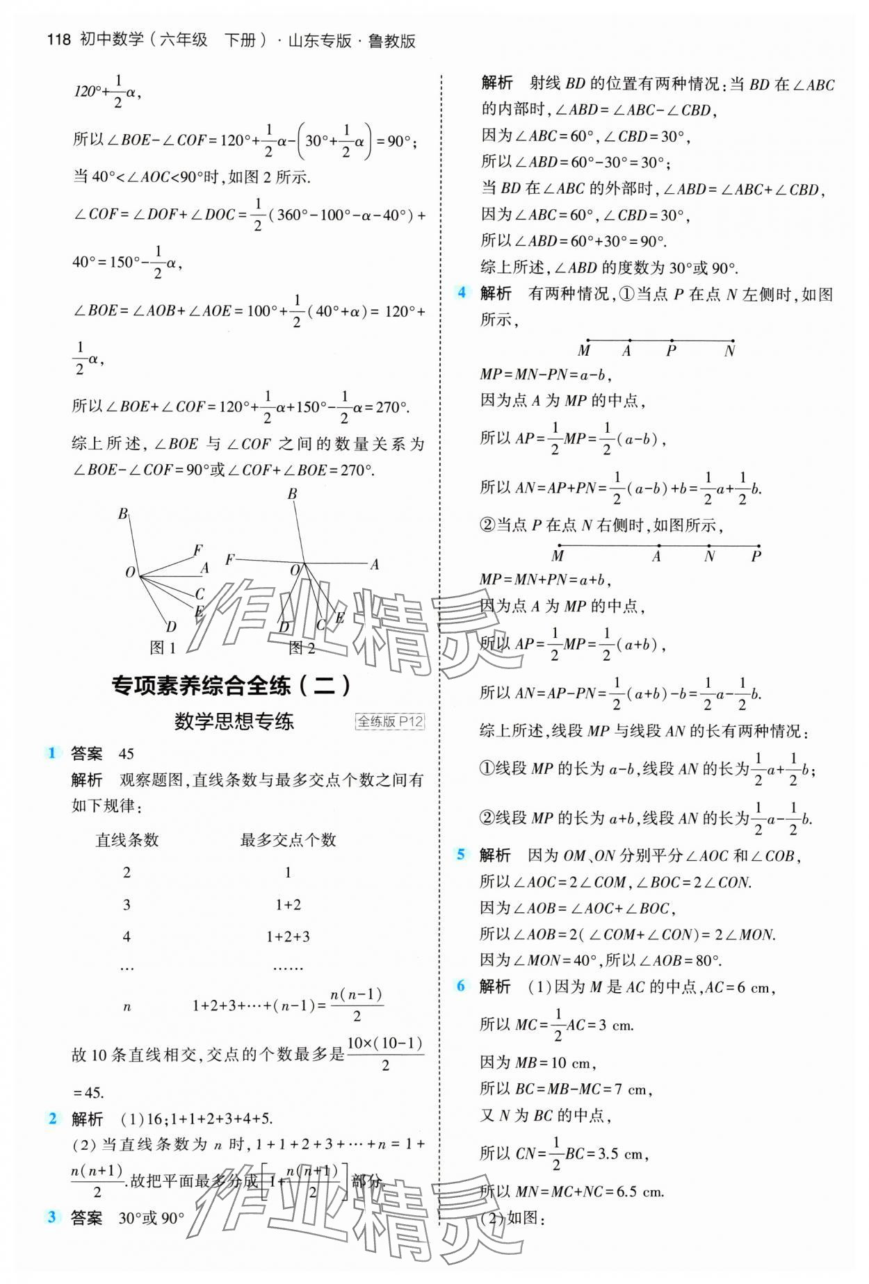 2024年5年中考3年模拟六年级数学下册鲁教版山东专版54制 参考答案第8页