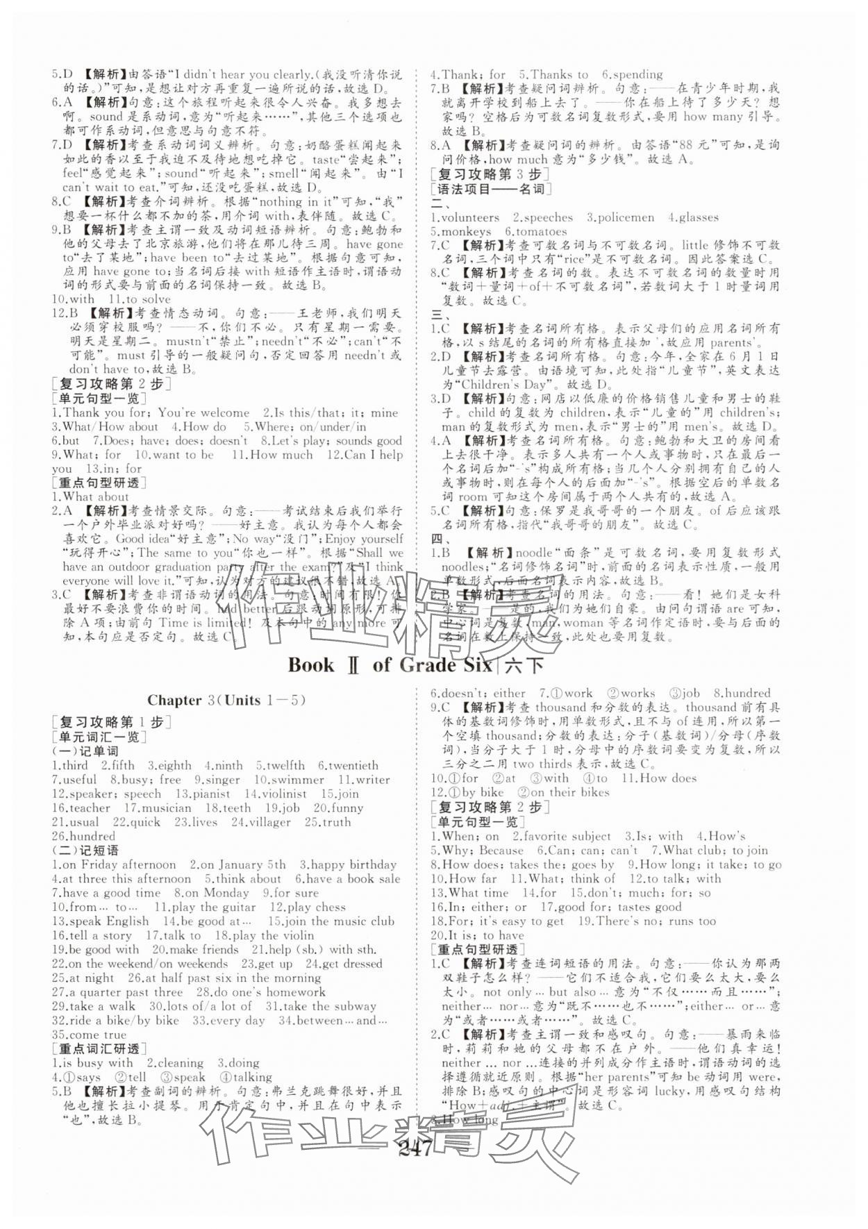 2025年初中总复习手册山东美术出版社英语 参考答案第2页