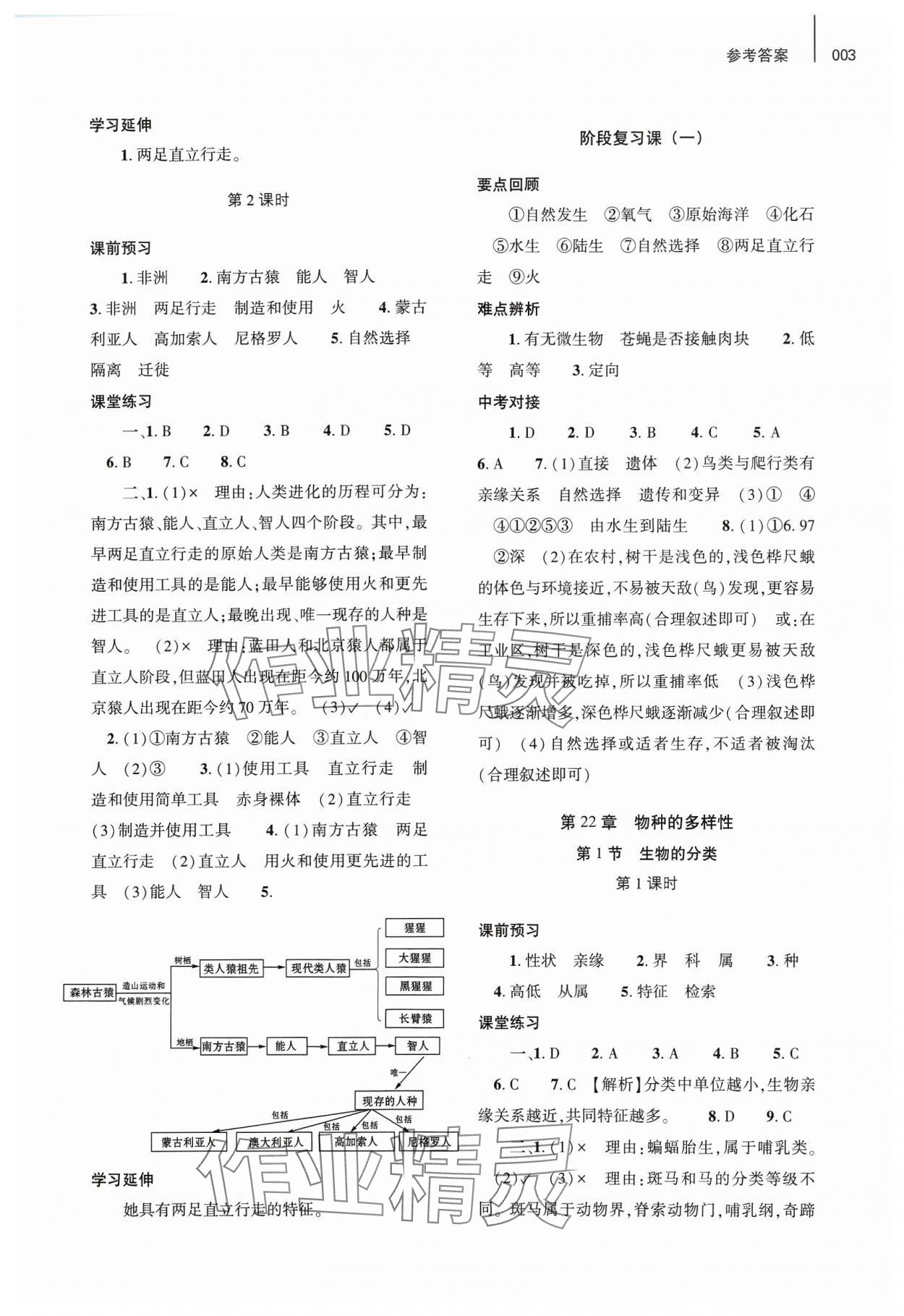 2024年基础训练大象出版社八年级生物下册北师大版 参考答案第3页