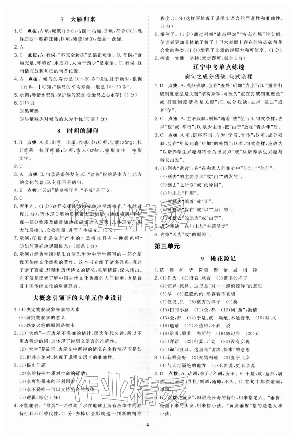 2025年點撥訓練八年級語文下冊人教版遼寧專版&nbsp;第4頁