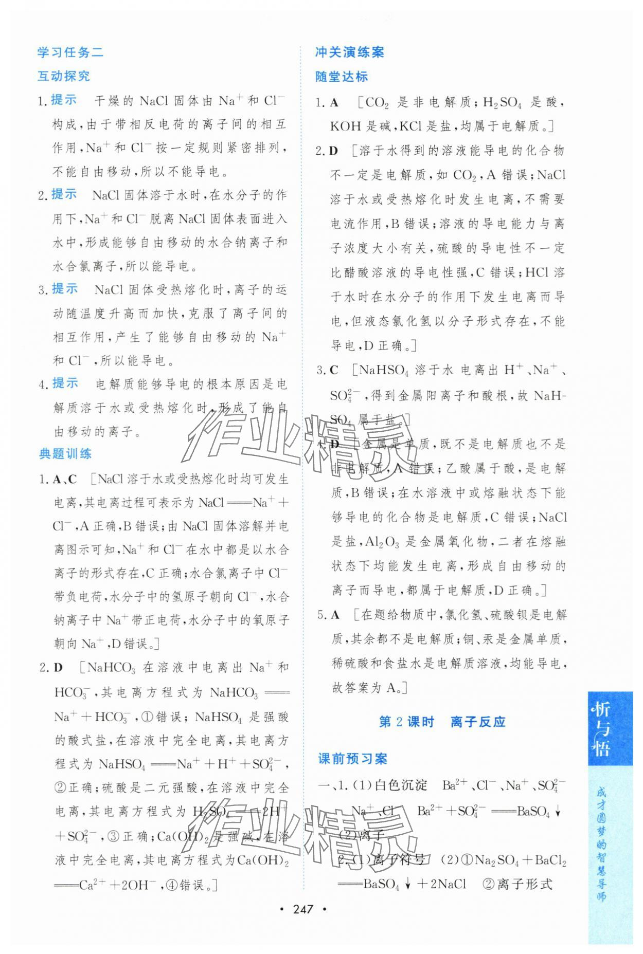 2023年新課程學(xué)習(xí)與測評(píng)高一化學(xué)必修1人教版 參考答案第6頁