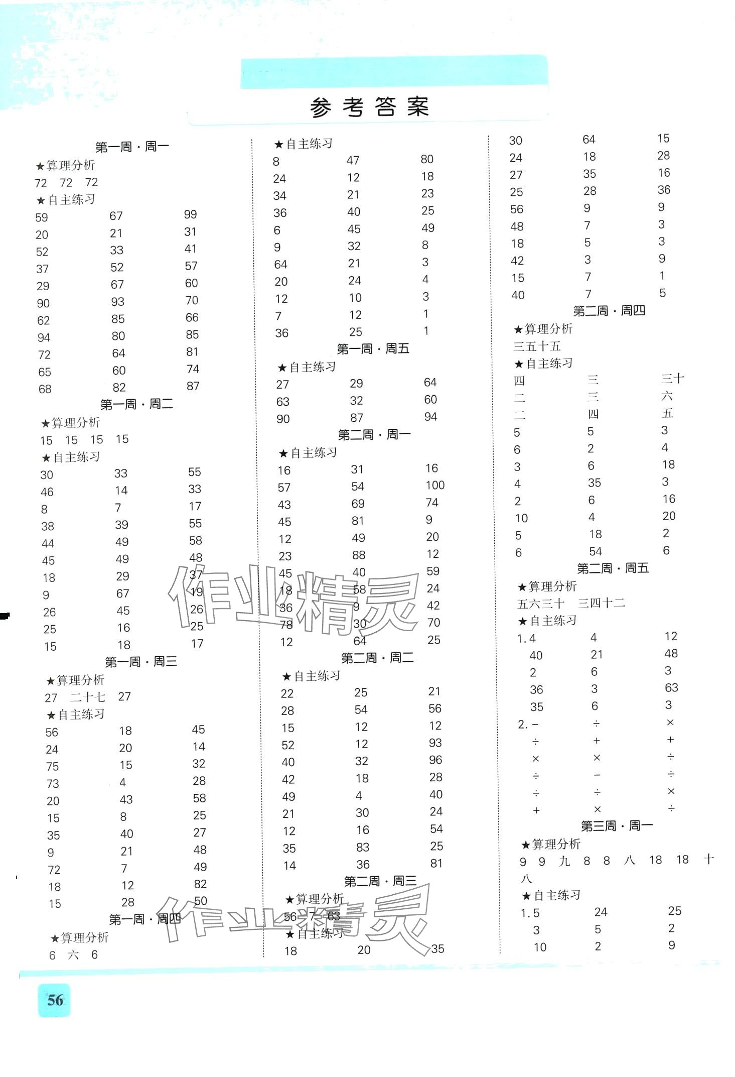 2024年品優(yōu)口算練習(xí)冊(cè)天天練二年級(jí)數(shù)學(xué)下冊(cè)人教版 第1頁(yè)