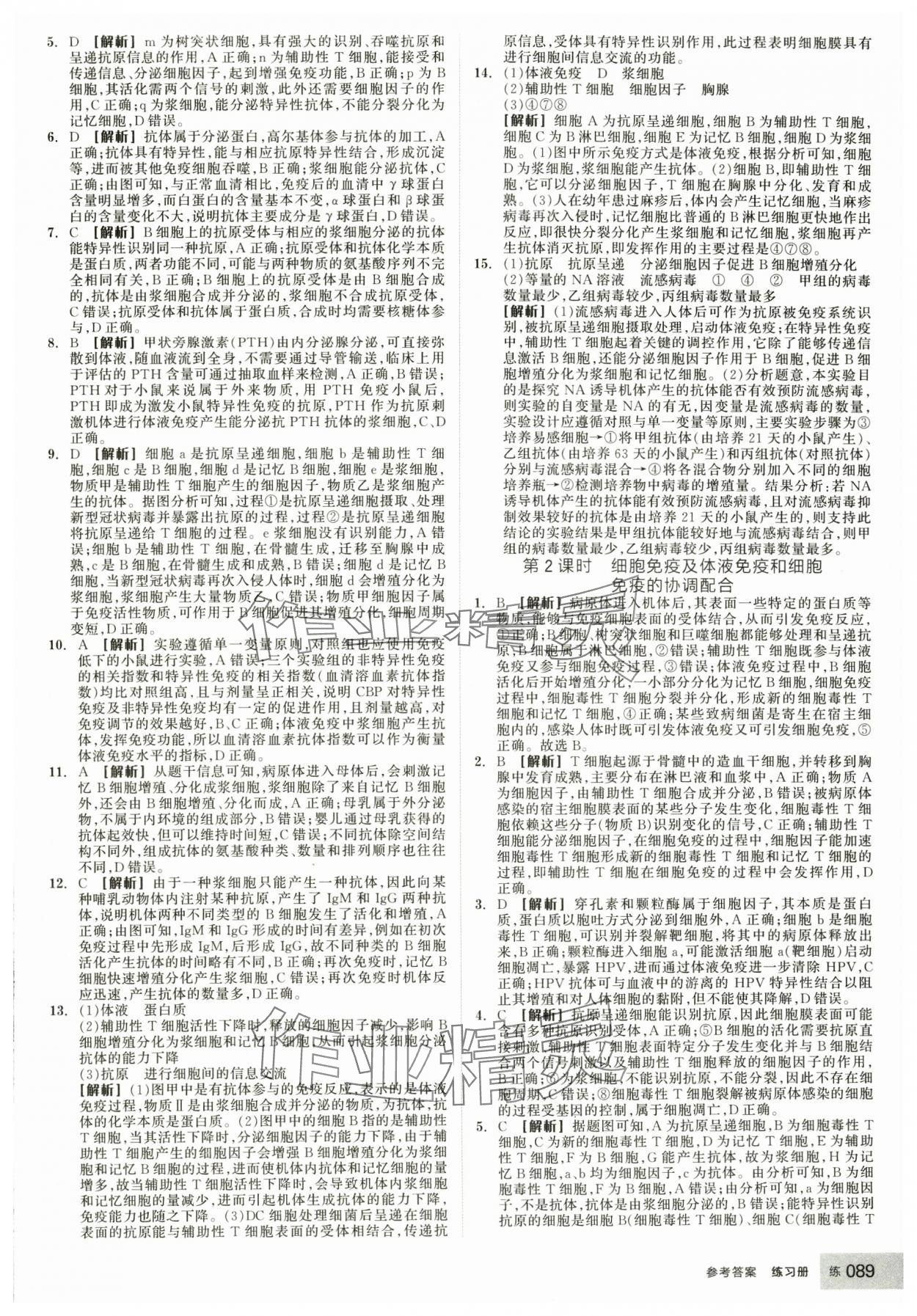 2025年全品學(xué)練考生物選擇性必修1人教版 第15頁