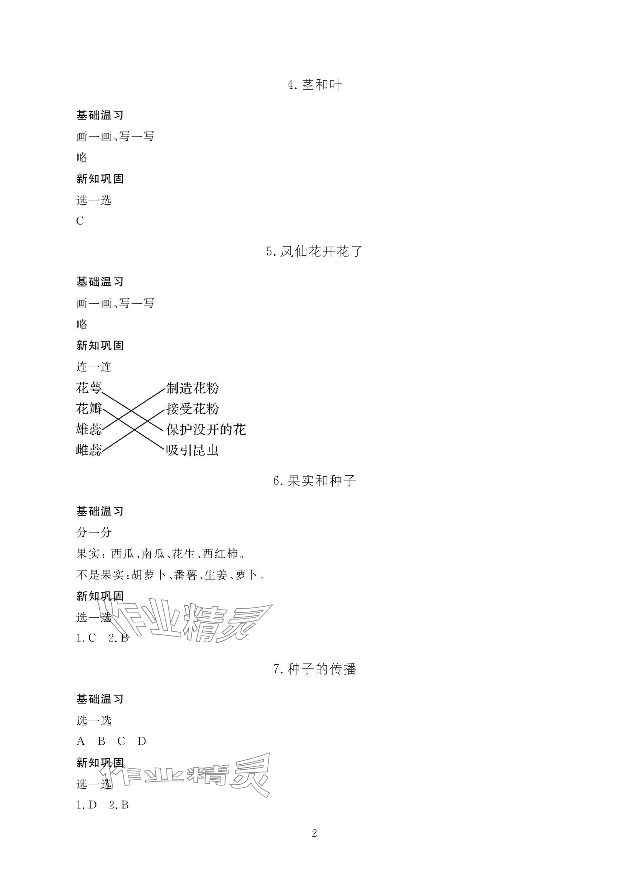 2025年新課標(biāo)學(xué)習(xí)方法指導(dǎo)叢書四年級科學(xué)下冊教科版 參考答案第2頁