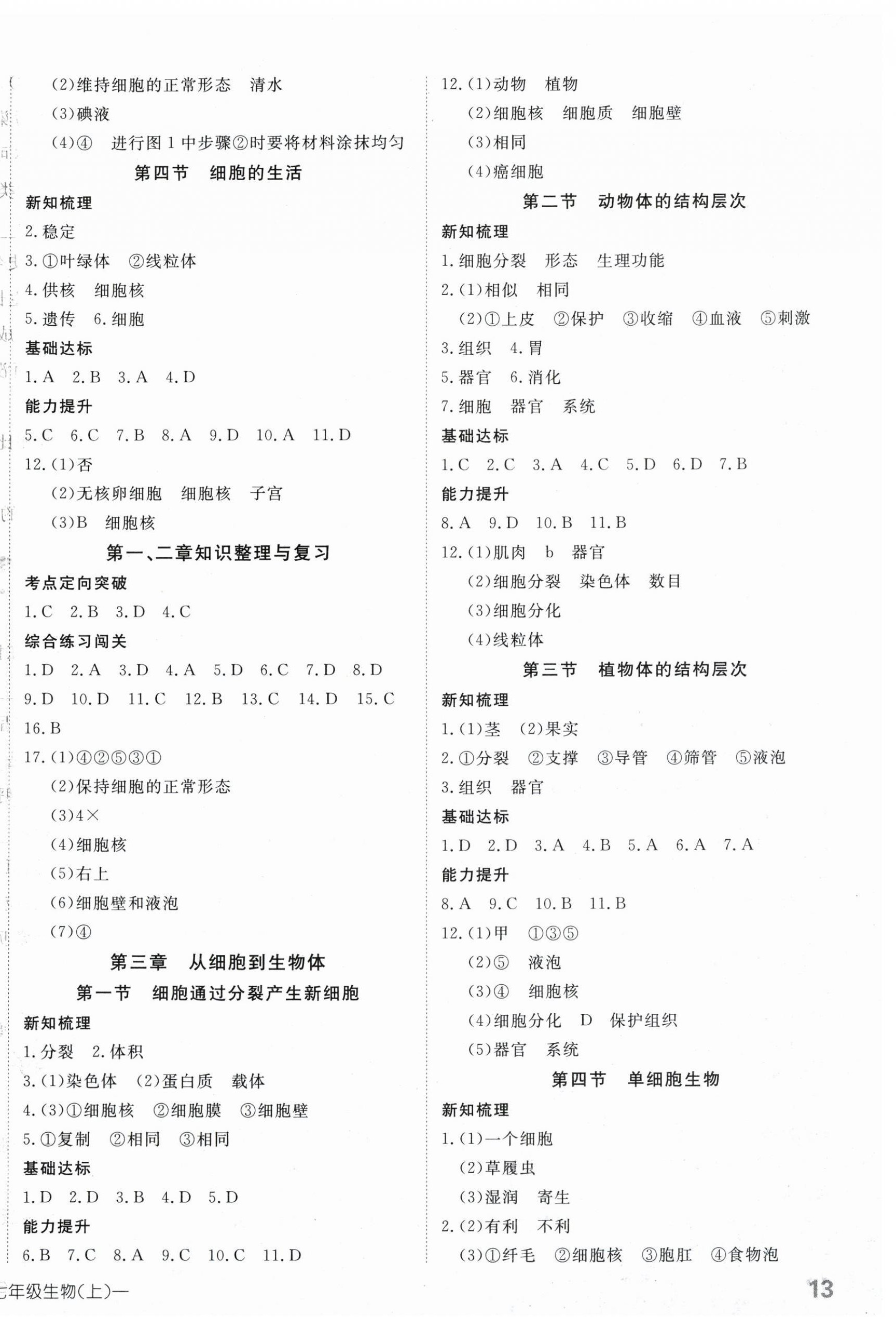 2025年探究在线高效课堂七年级生物上册人教版 第2页