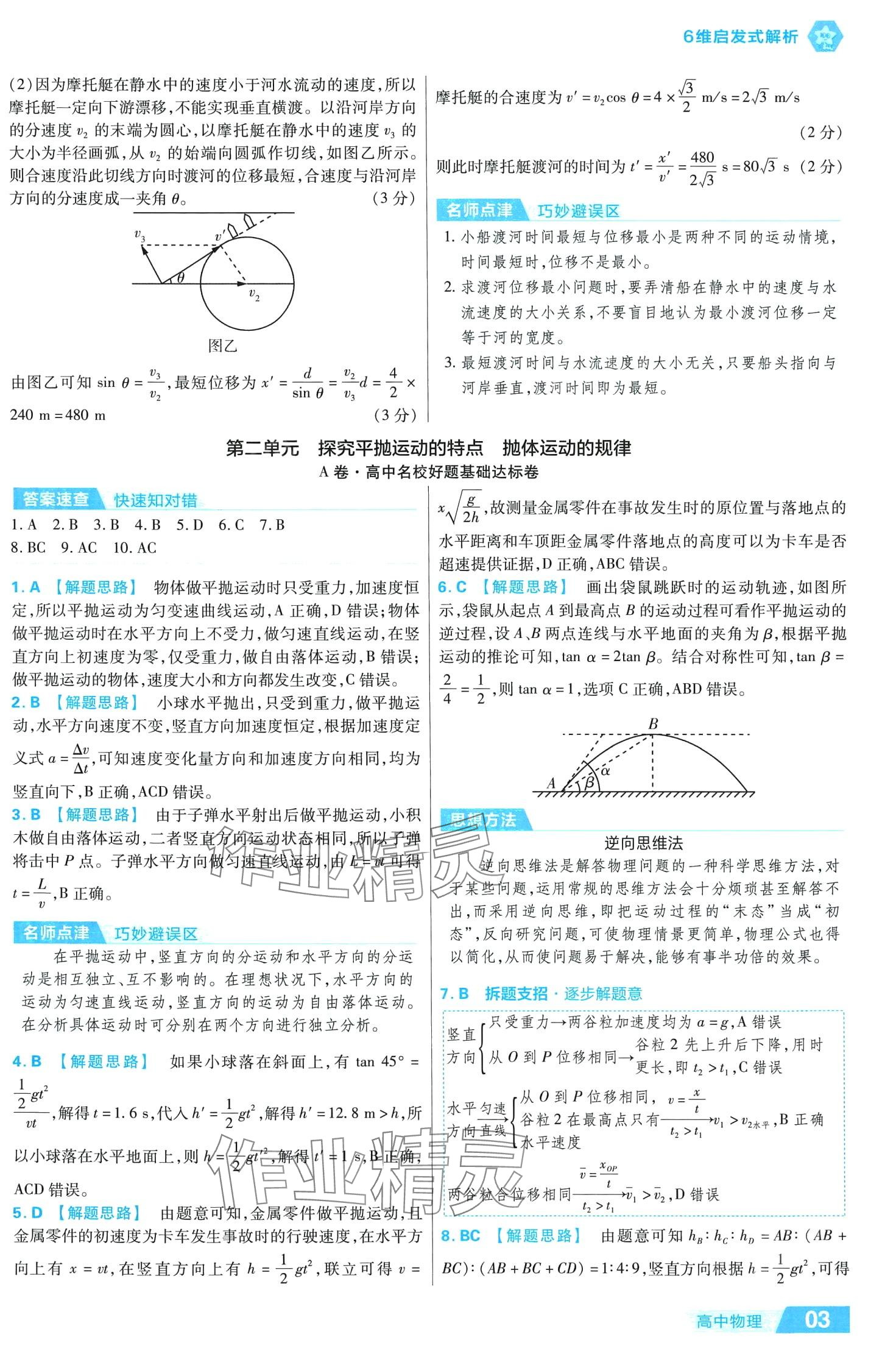 2024年金考卷活頁(yè)題選單元雙測(cè)卷高中物理必修第二冊(cè)人教版 第3頁(yè)